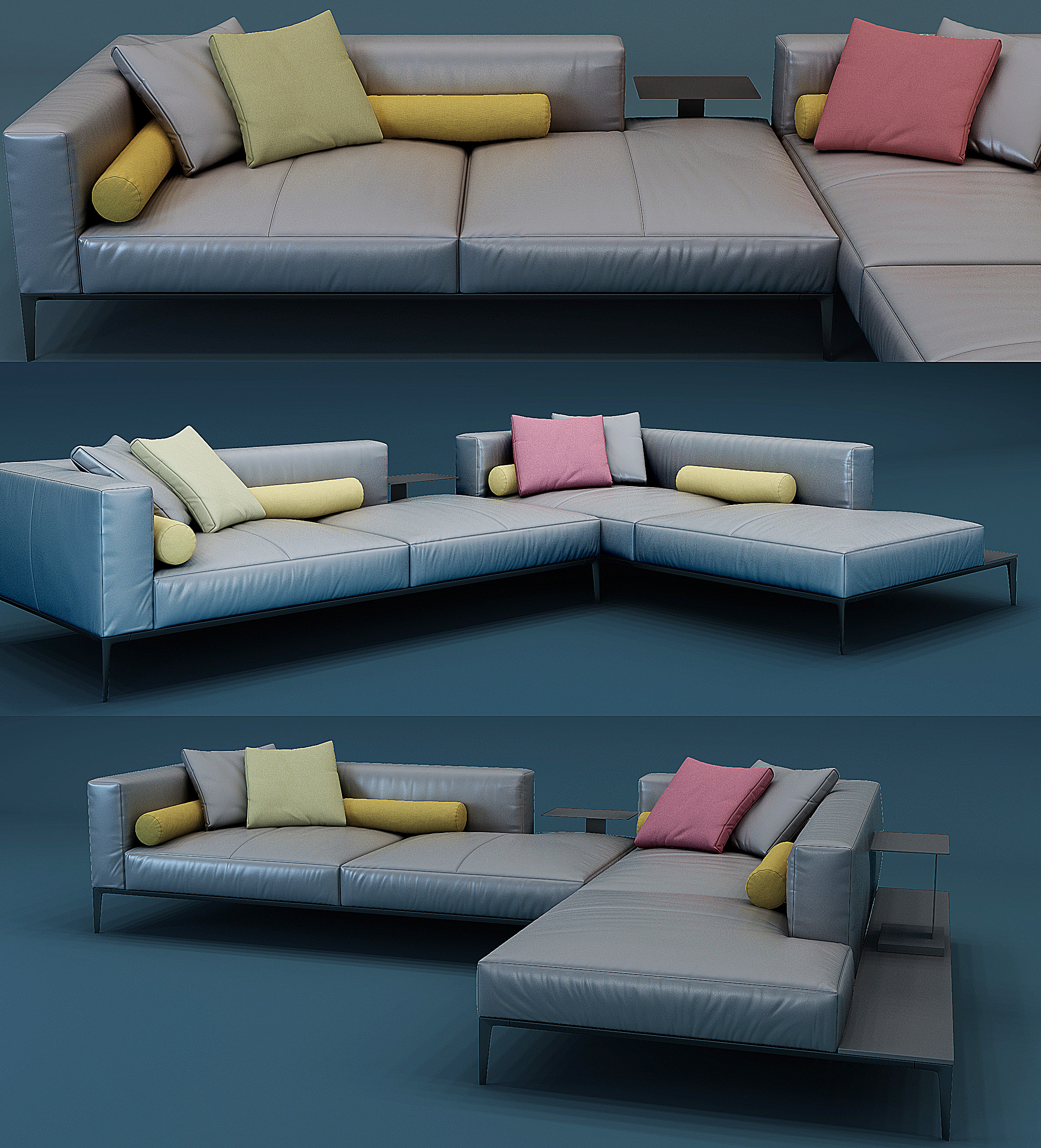 现代L型转角沙发3d模型下载