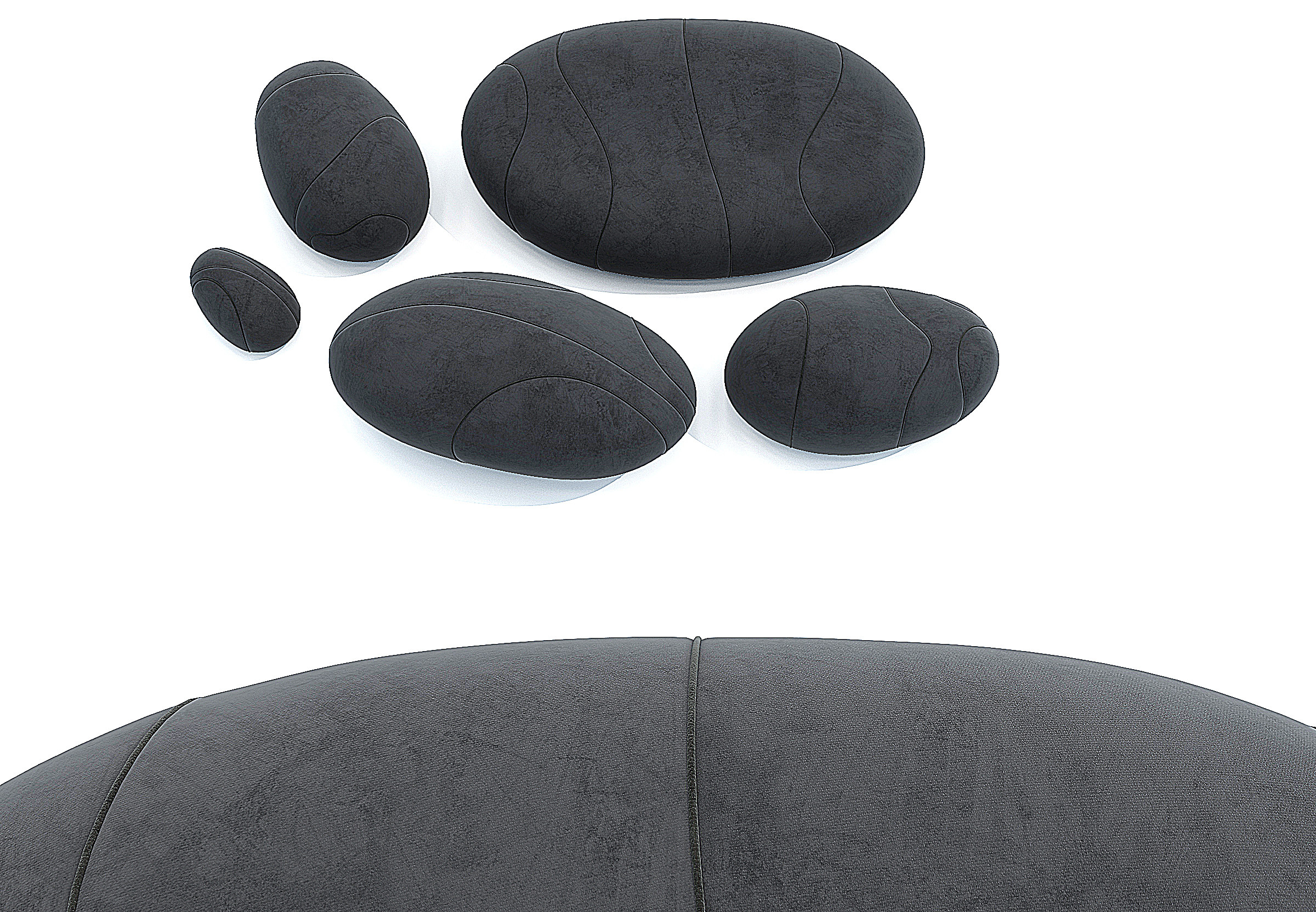 现代懒人沙发，圆墩3d模型下载