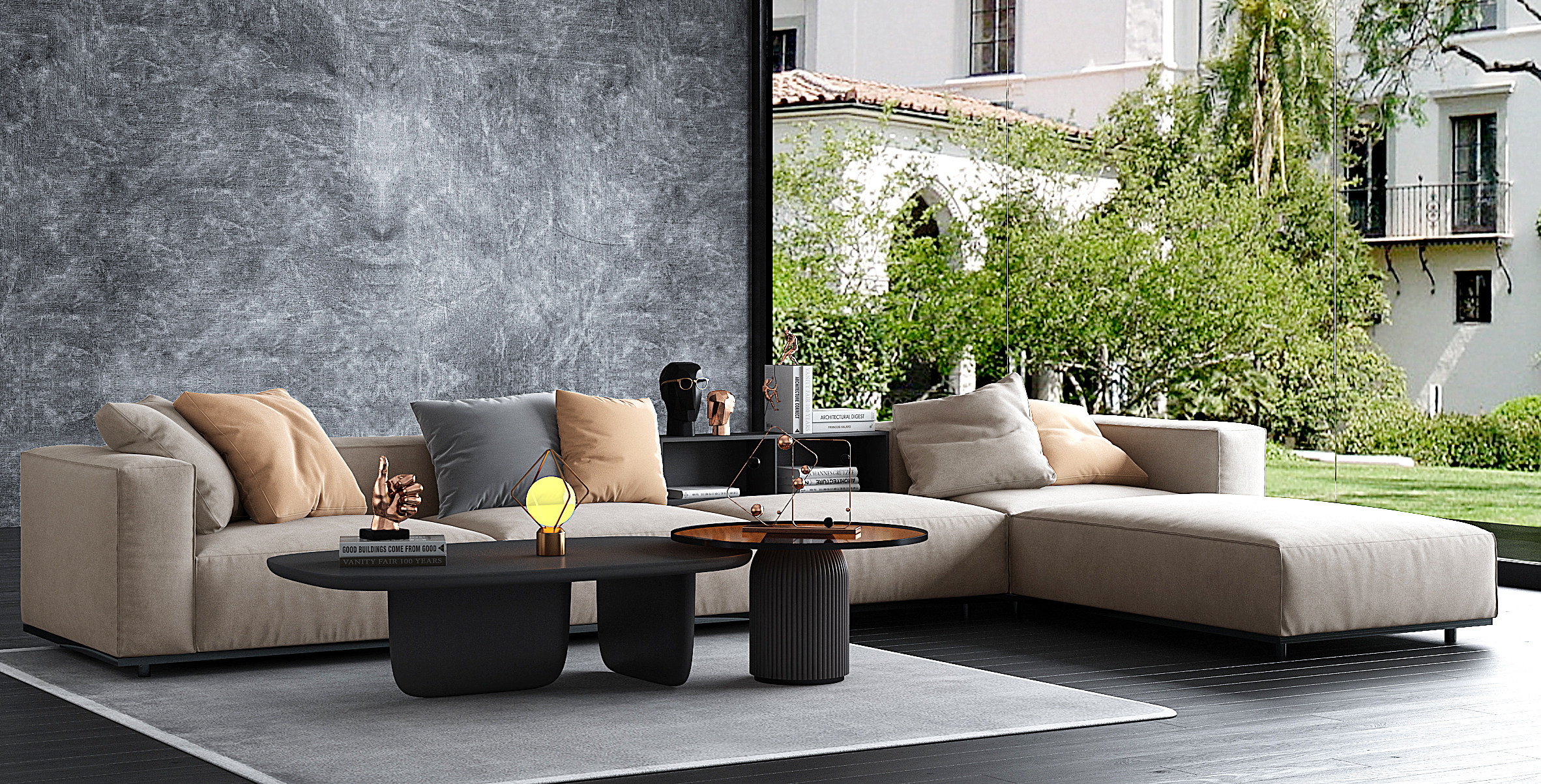 意大利 米洛提现代沙发，转角沙发3d模型下载