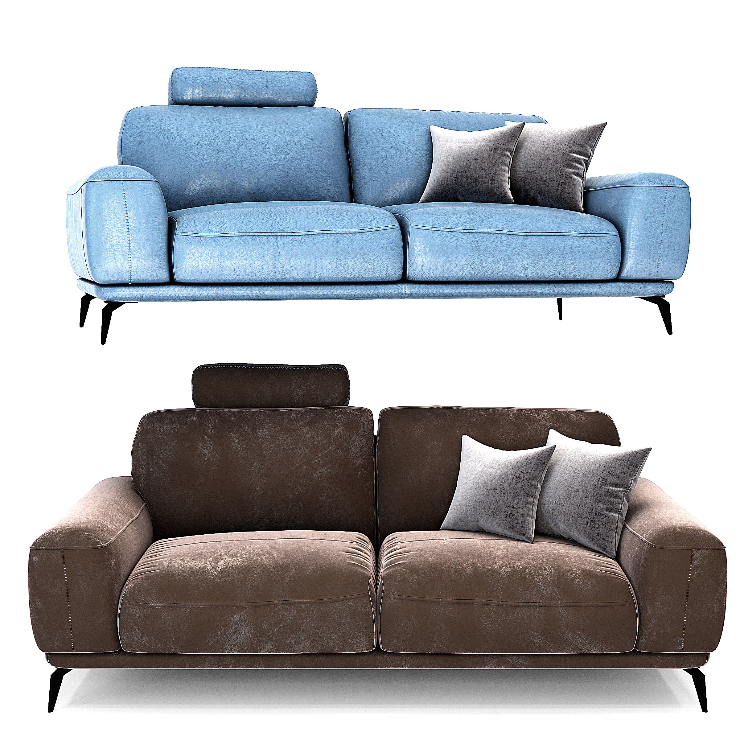 现代双人沙发组合3d模型下载