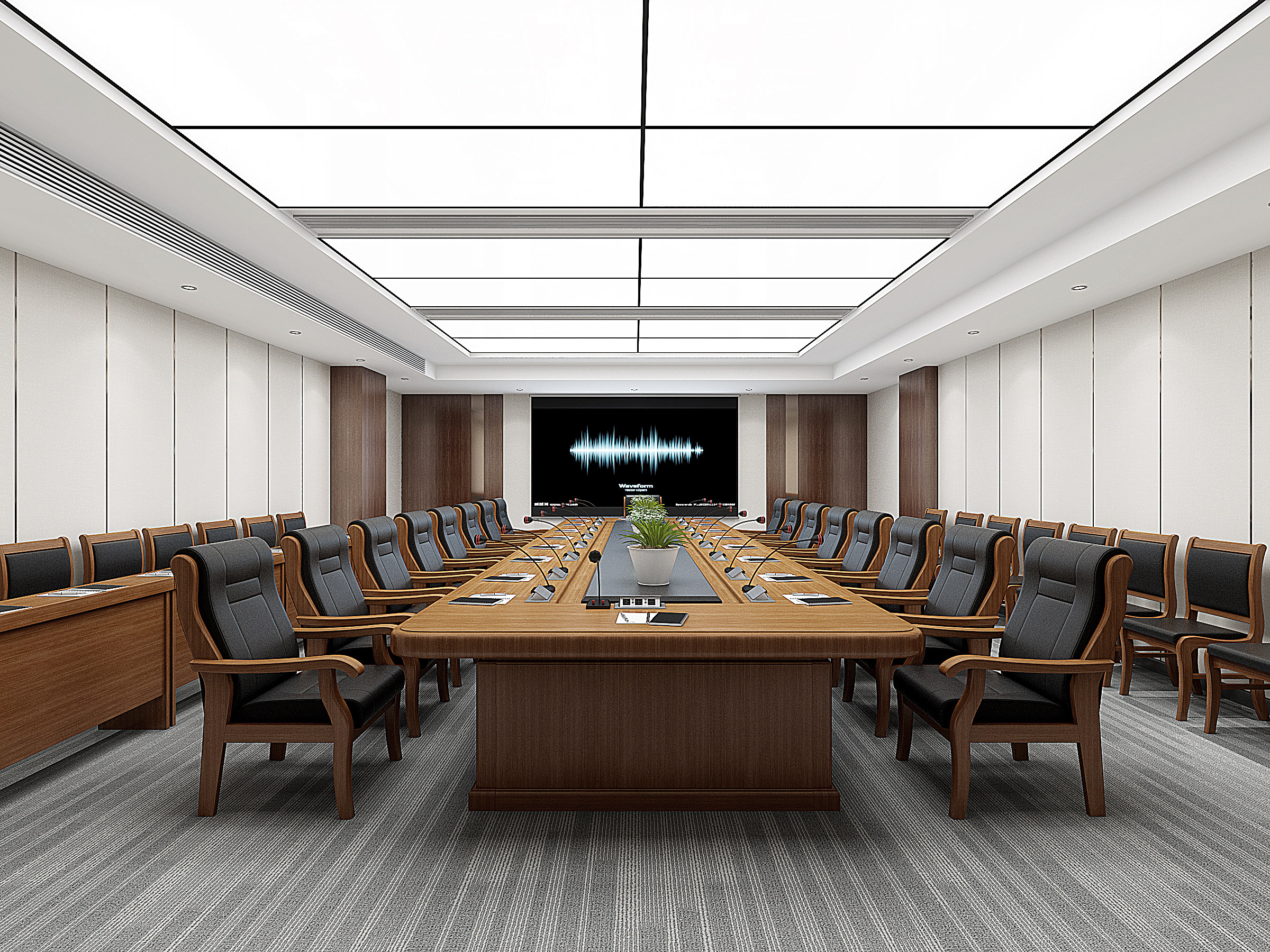 现代大会议室3d模型下载