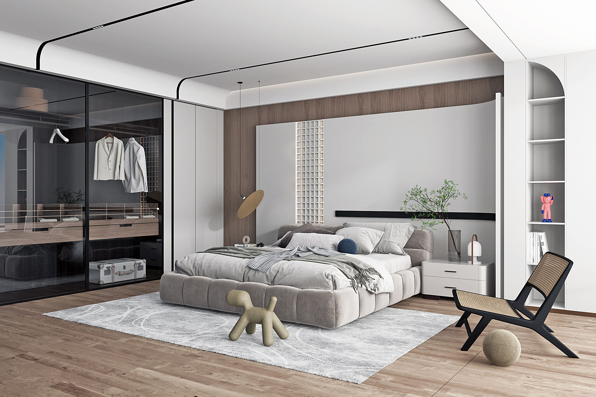 现代卧室,3d模型下载