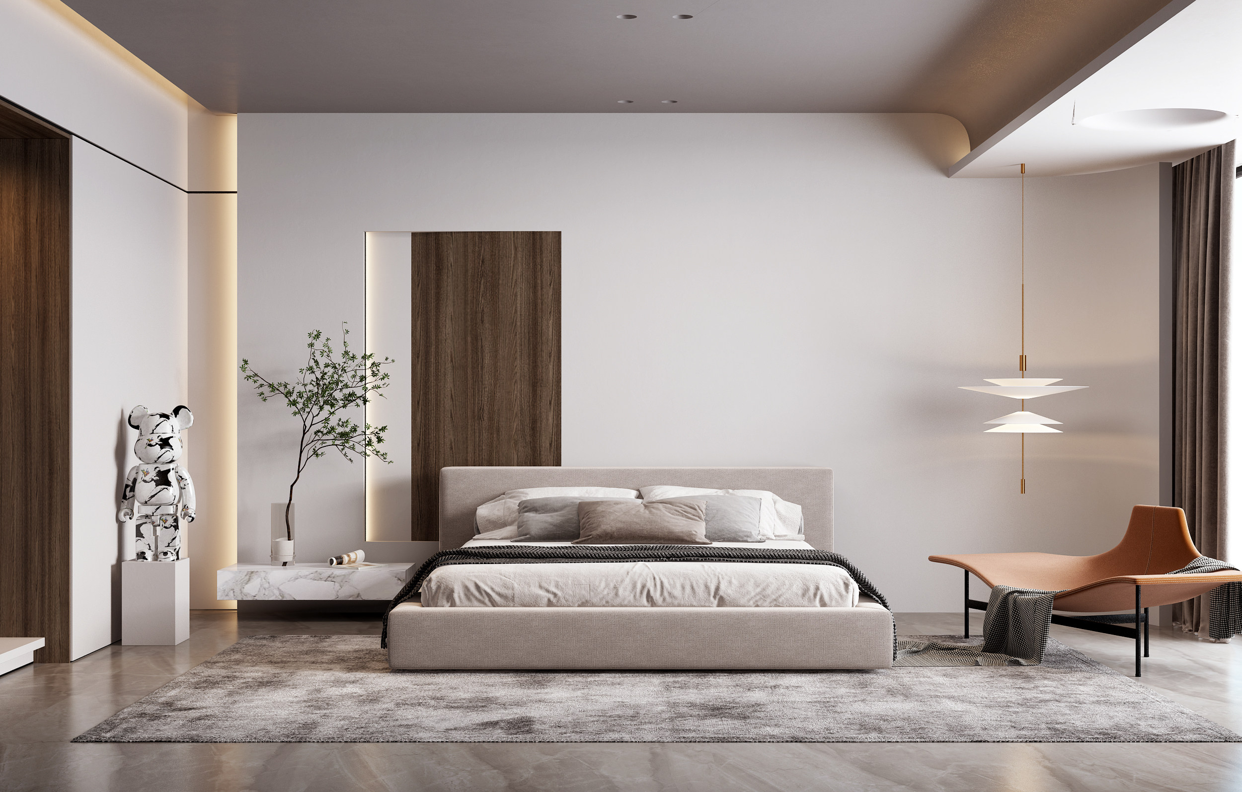 现代卧室,3d模型下载