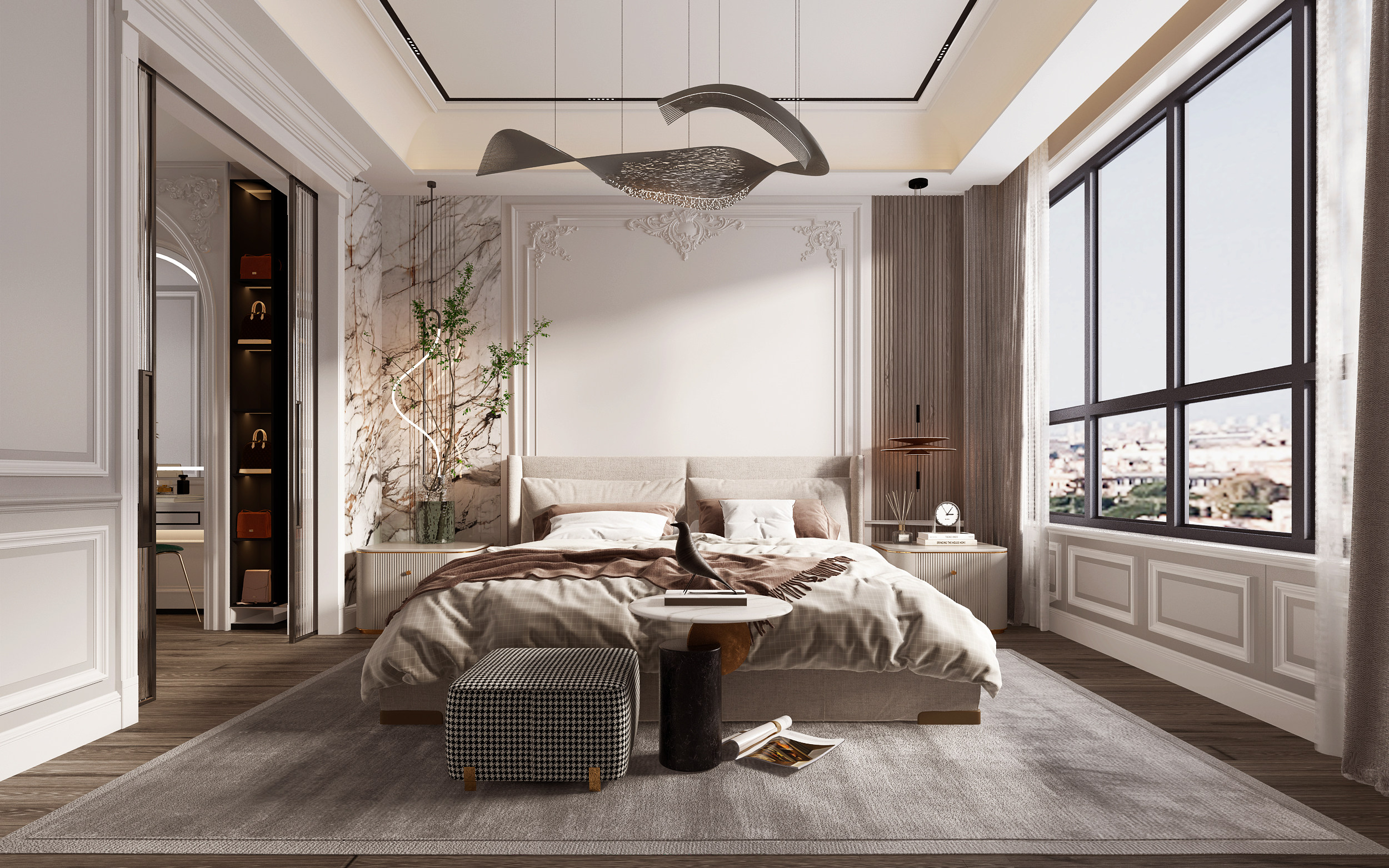 法式家居卧室3d模型下载