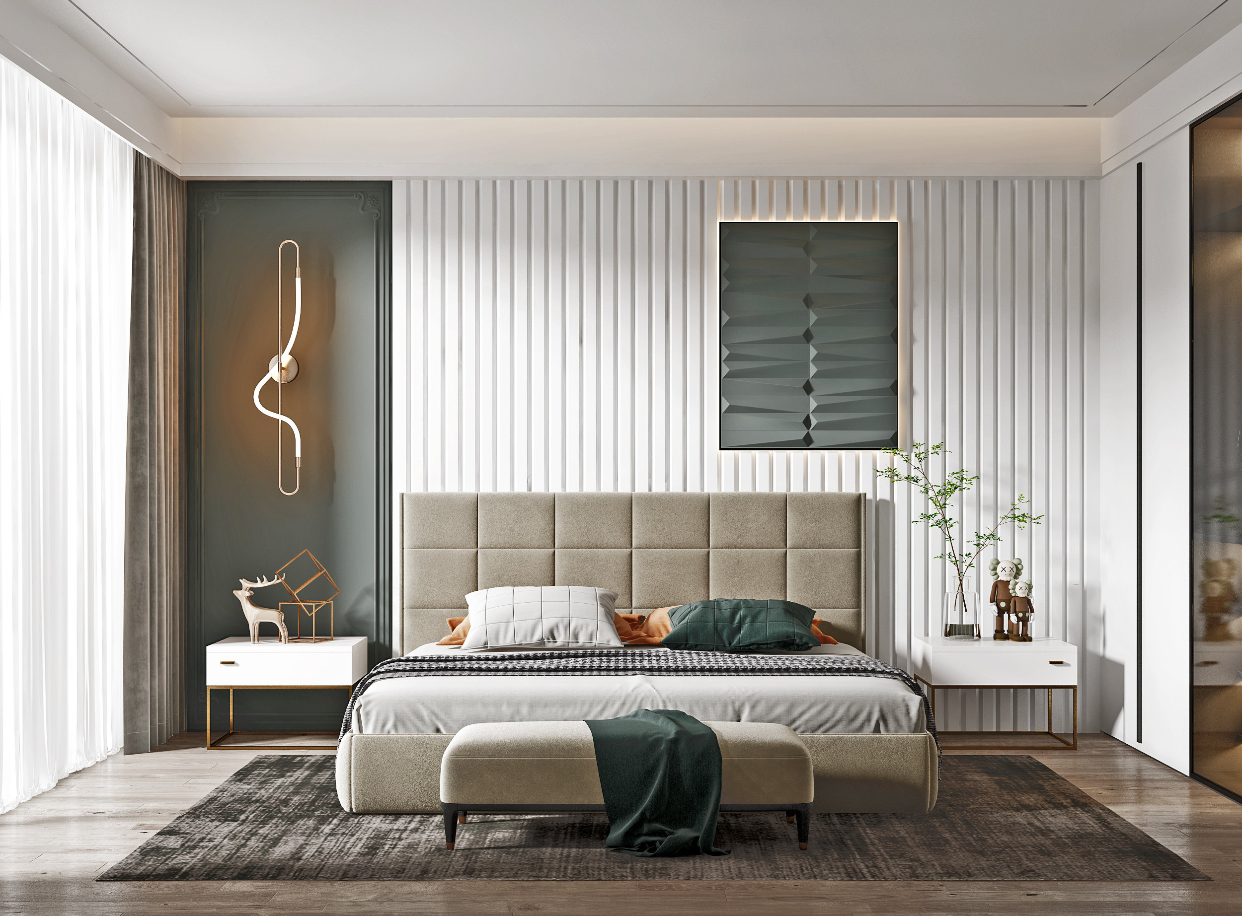 现代家居卧室,3d模型下载