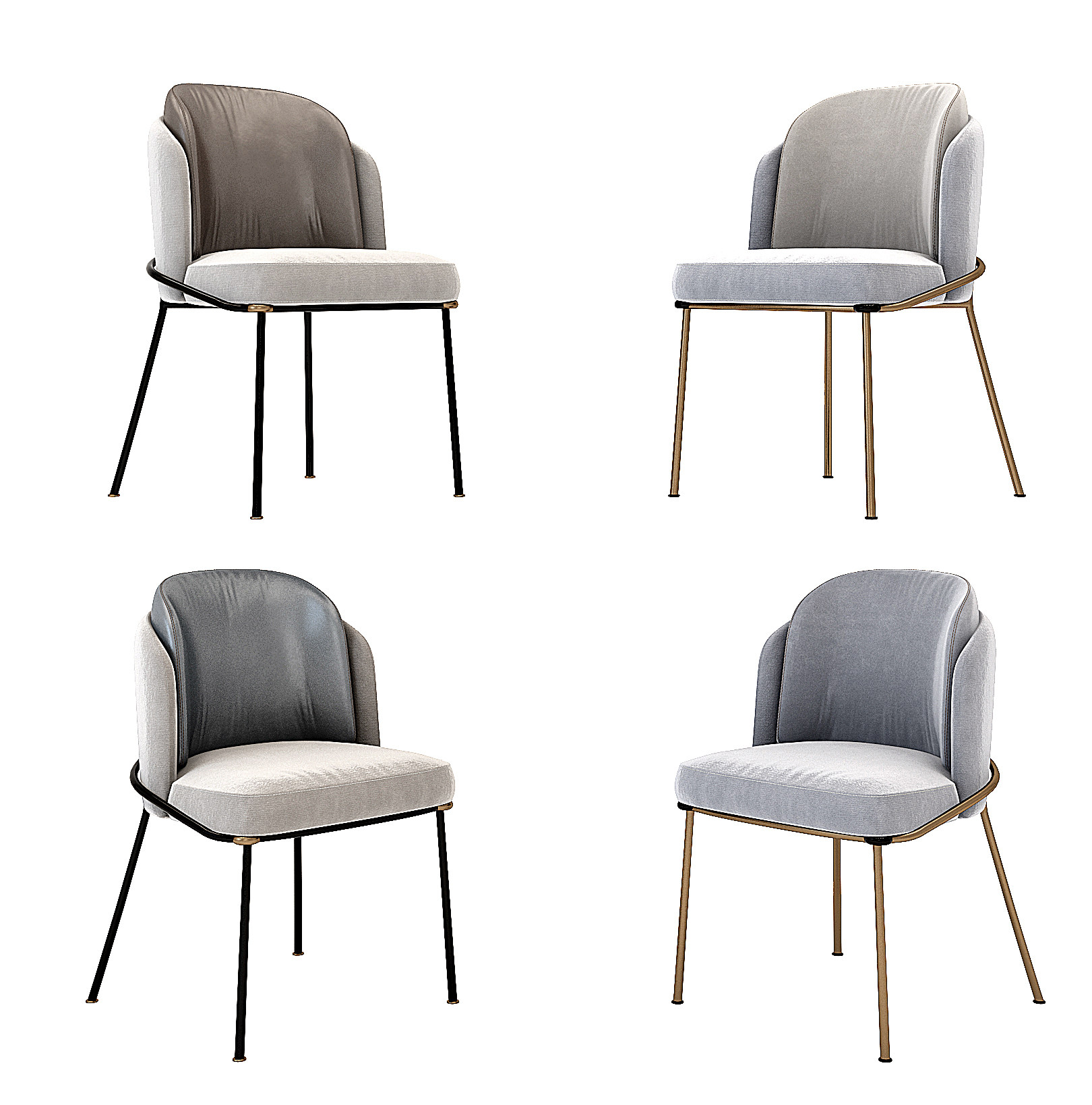 现代轻奢单椅，椅子餐椅3d模型下载