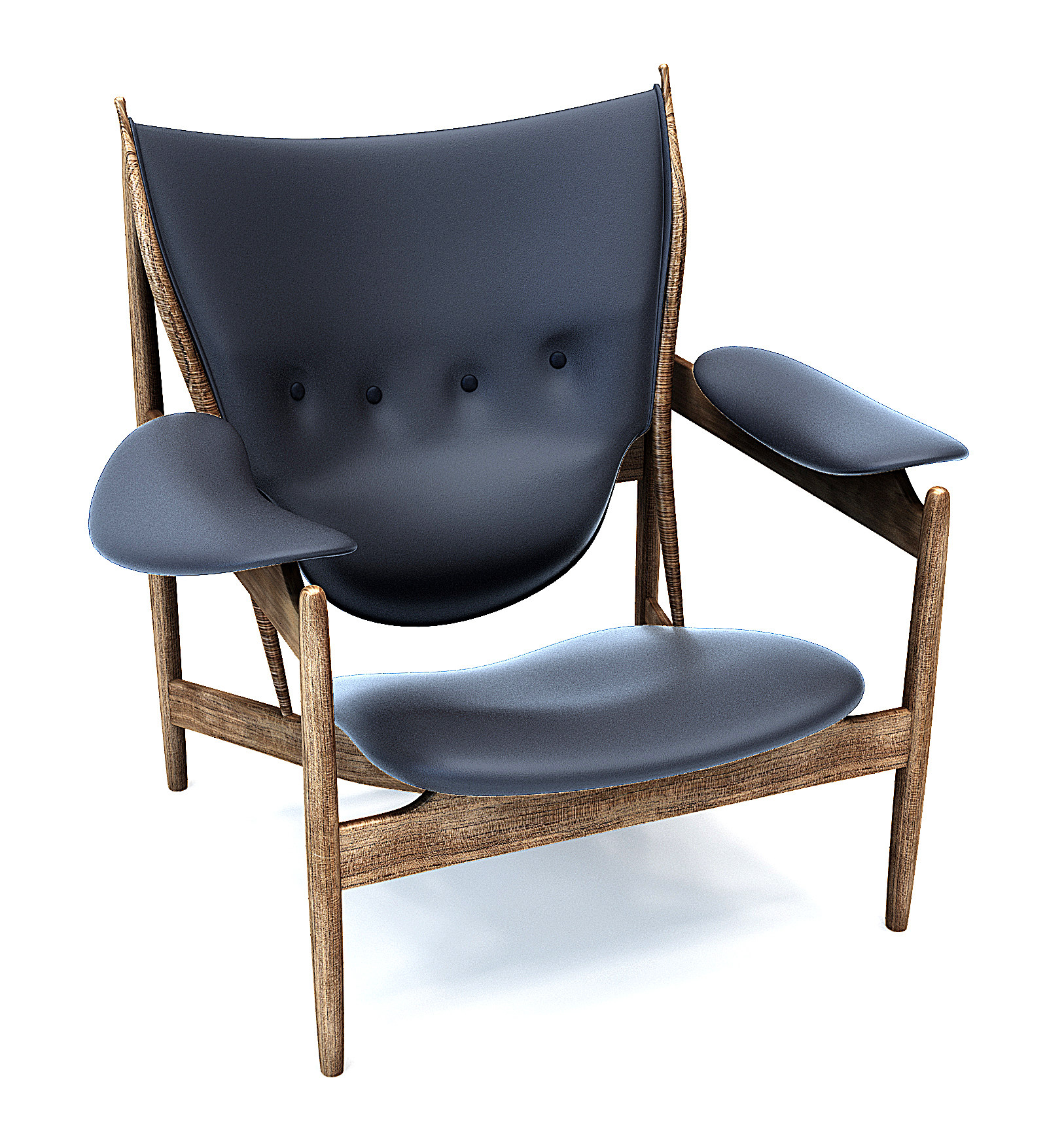 高档北欧皮质休闲椅，3d模型下载
