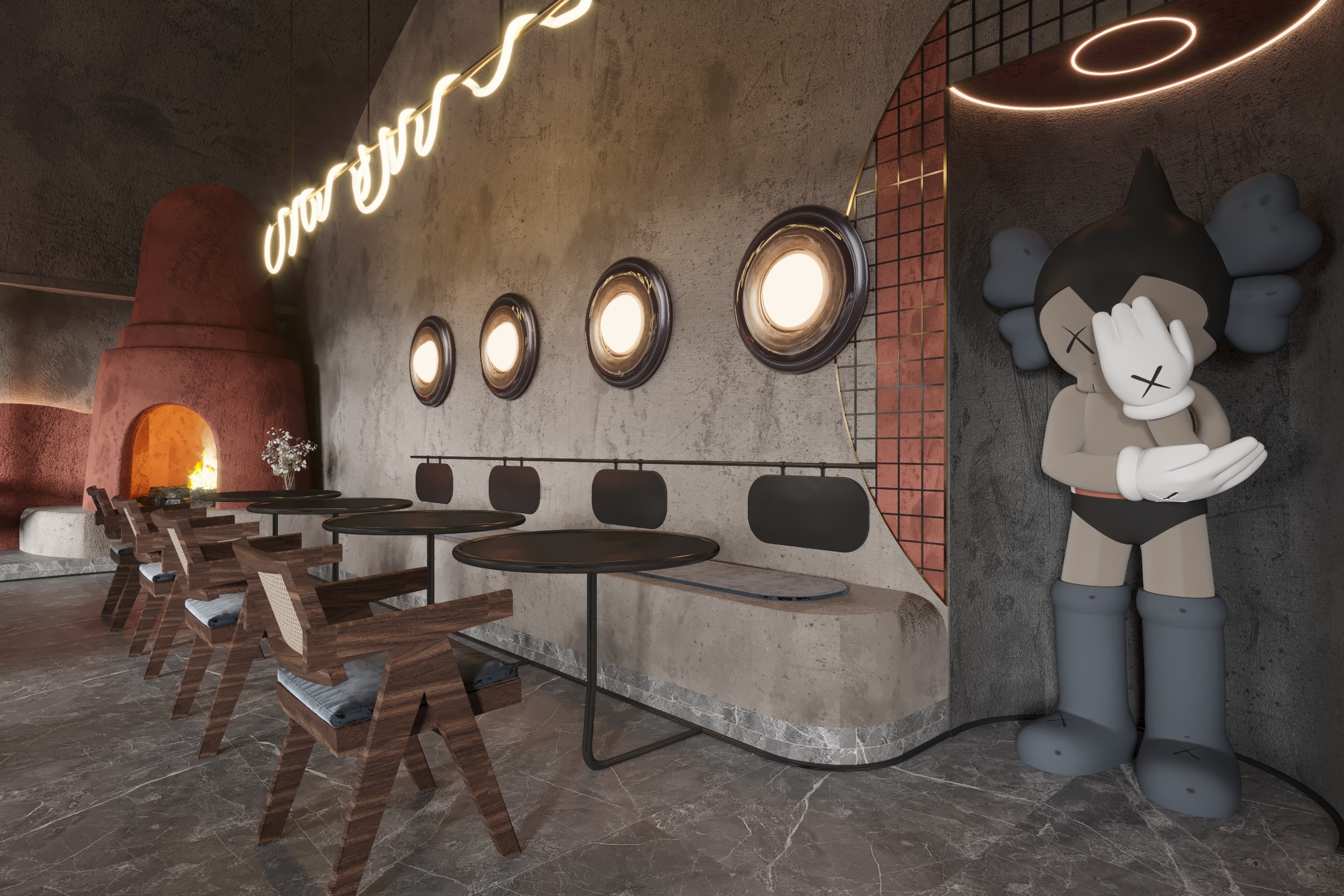 工业风酒吧 餐厅3d模型下载