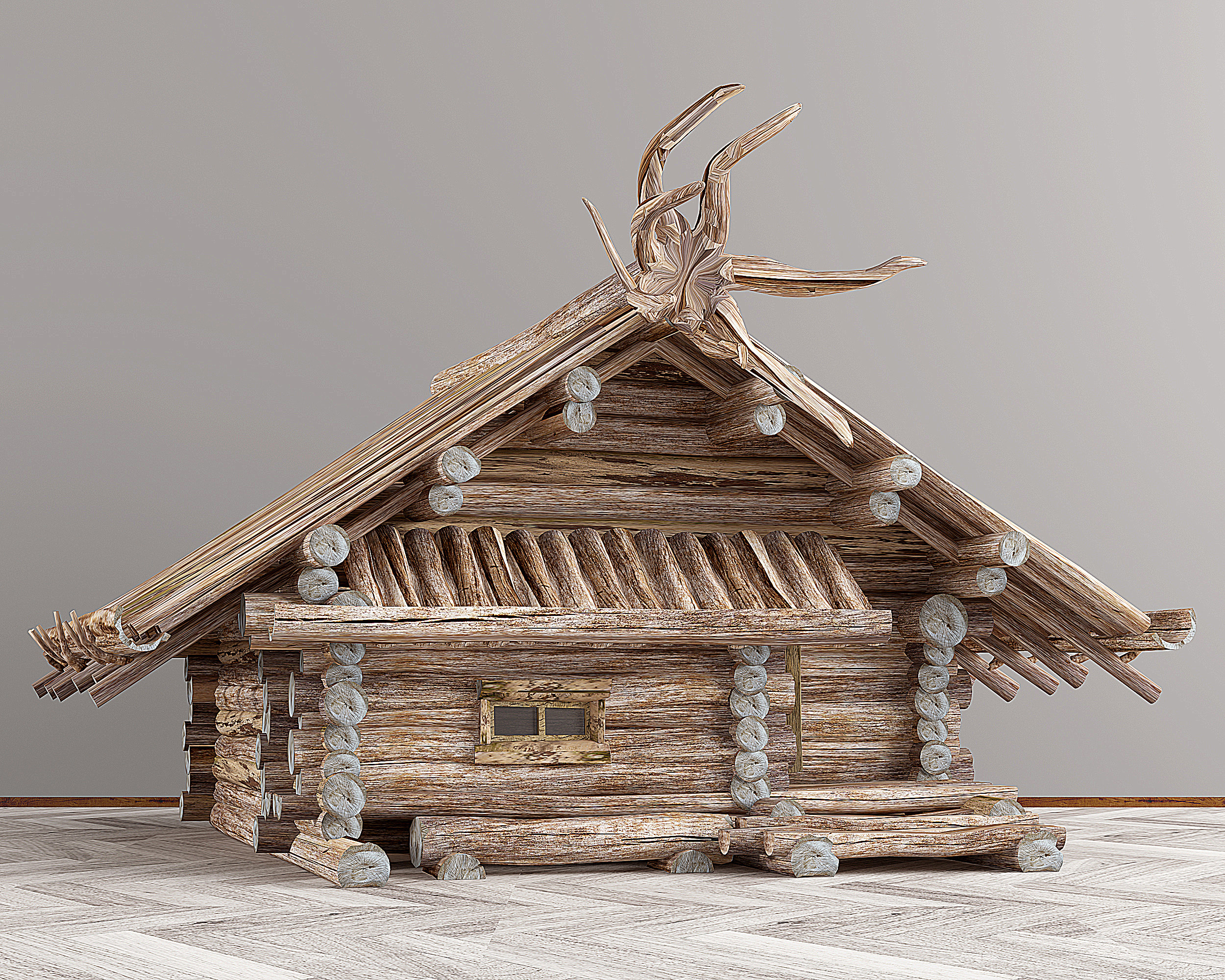 北欧木屋,木房子摆件,摆设,陈设品,装饰品 (2)3d模型下载