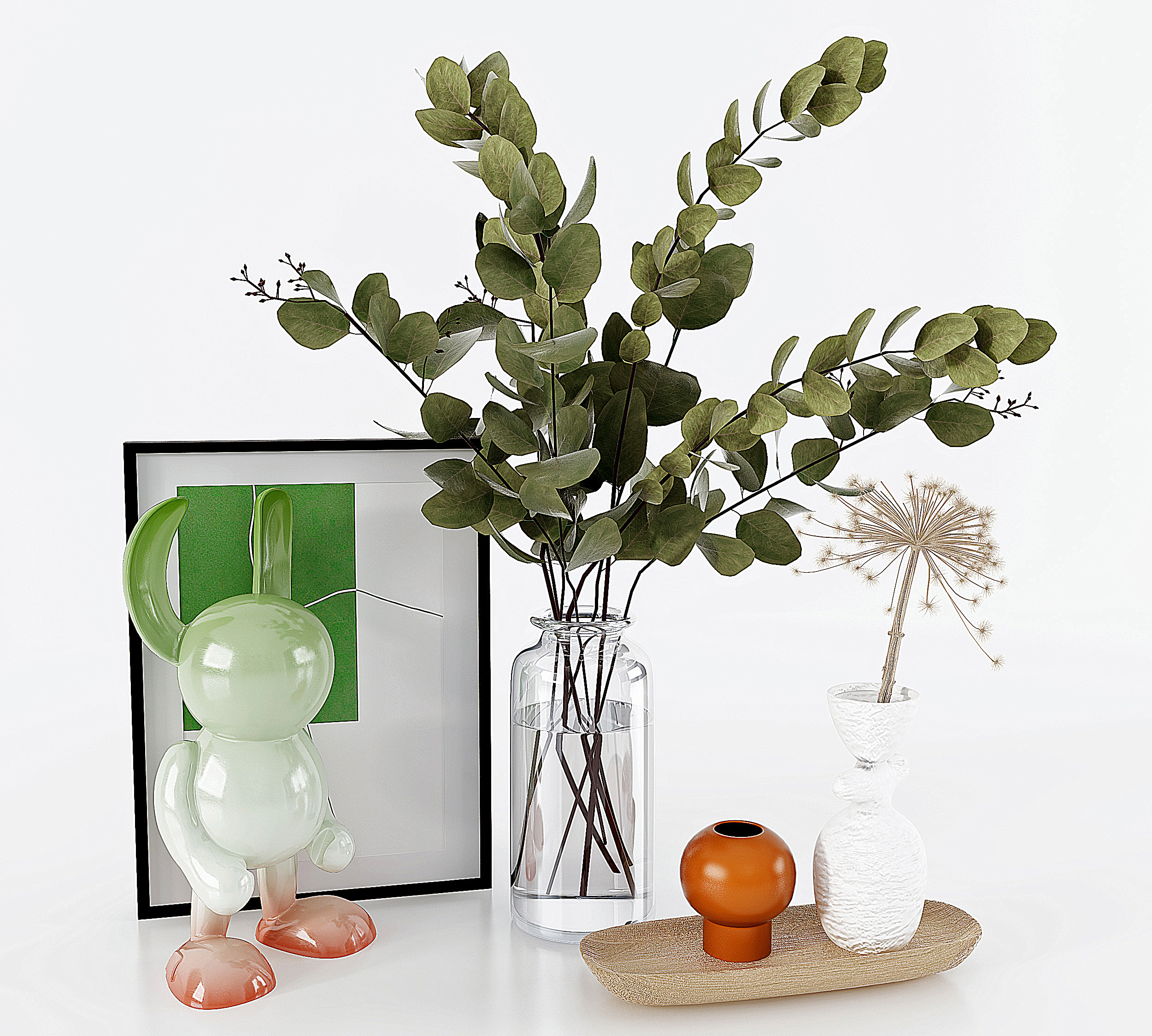 现代玻璃花瓶摆件,3d模型下载