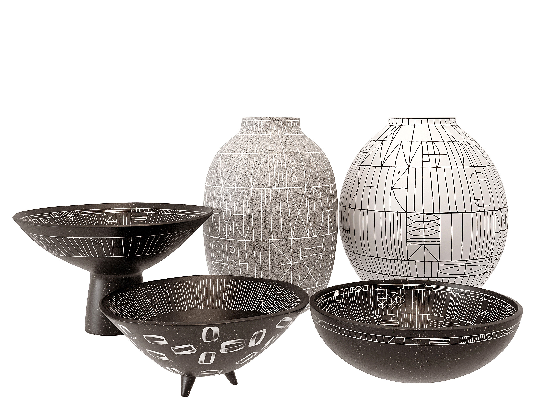 现代陶瓷装饰品,陶器,陶罐 ，罐子(1)3d模型下载