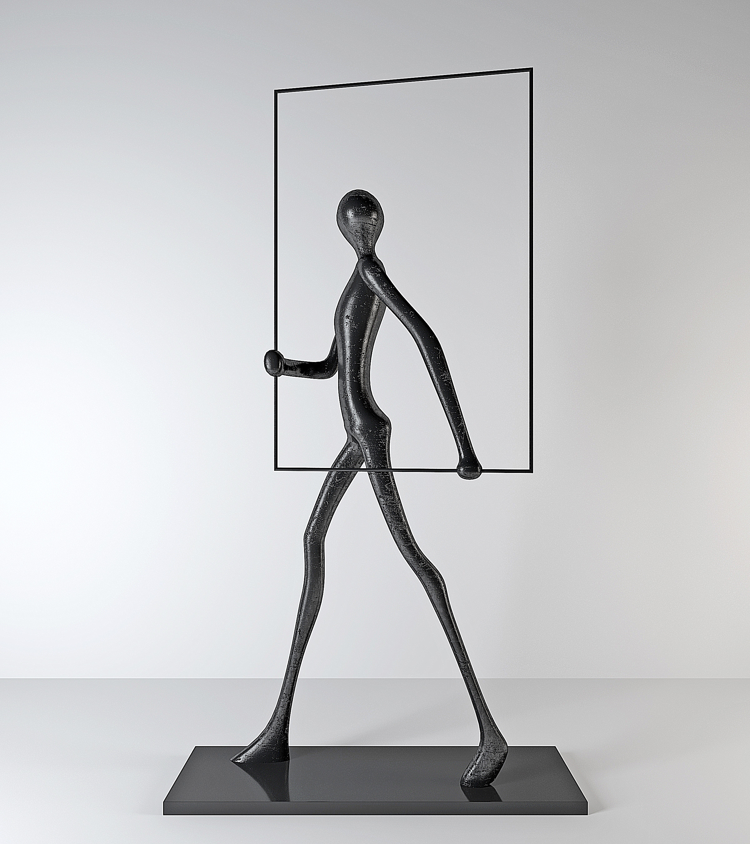 现代人物雕塑摆件3d模型下载