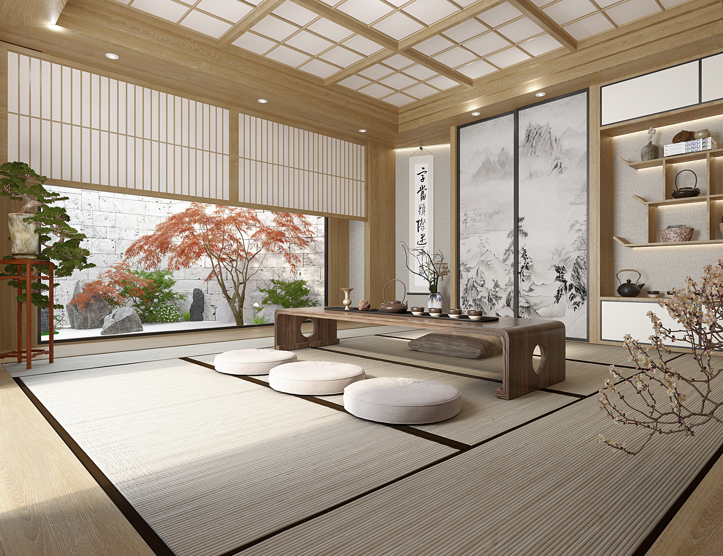 日式茶室3d模型下载