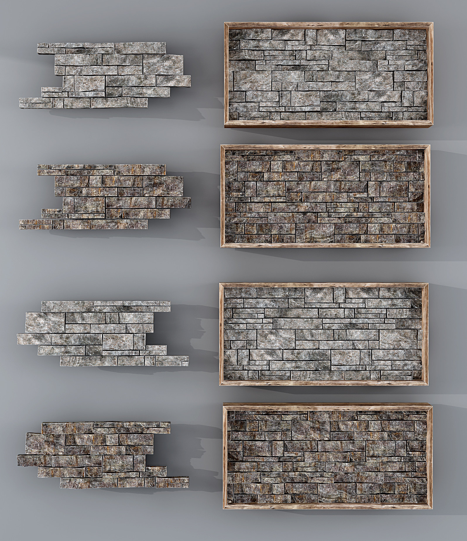 现代文化石 装饰背景墙 (1)3d模型下载