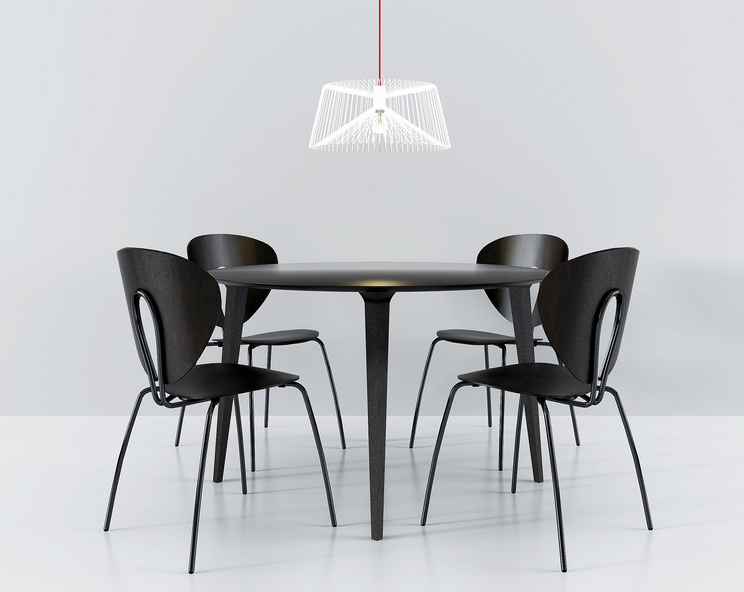 现代休闲圆形餐桌椅组合3d模型下载