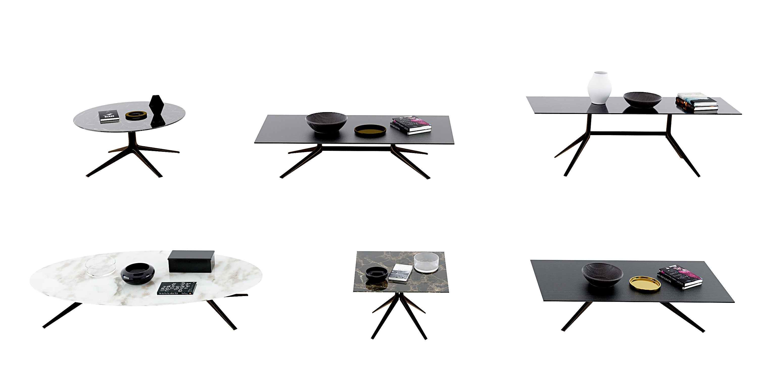 现代茶几 桌几 边几组合3d模型下载