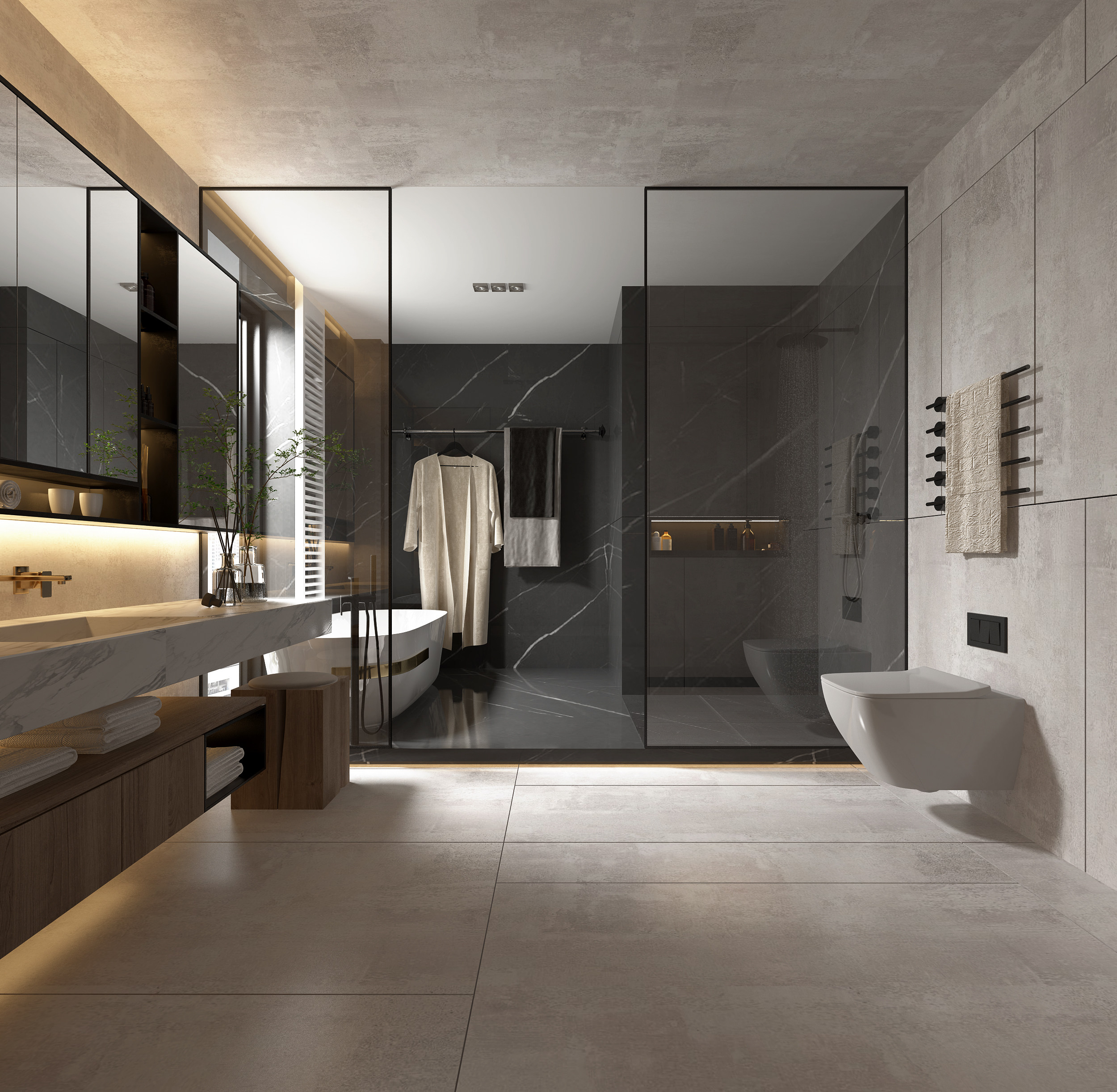 现代卫生间 浴室3d模型下载
