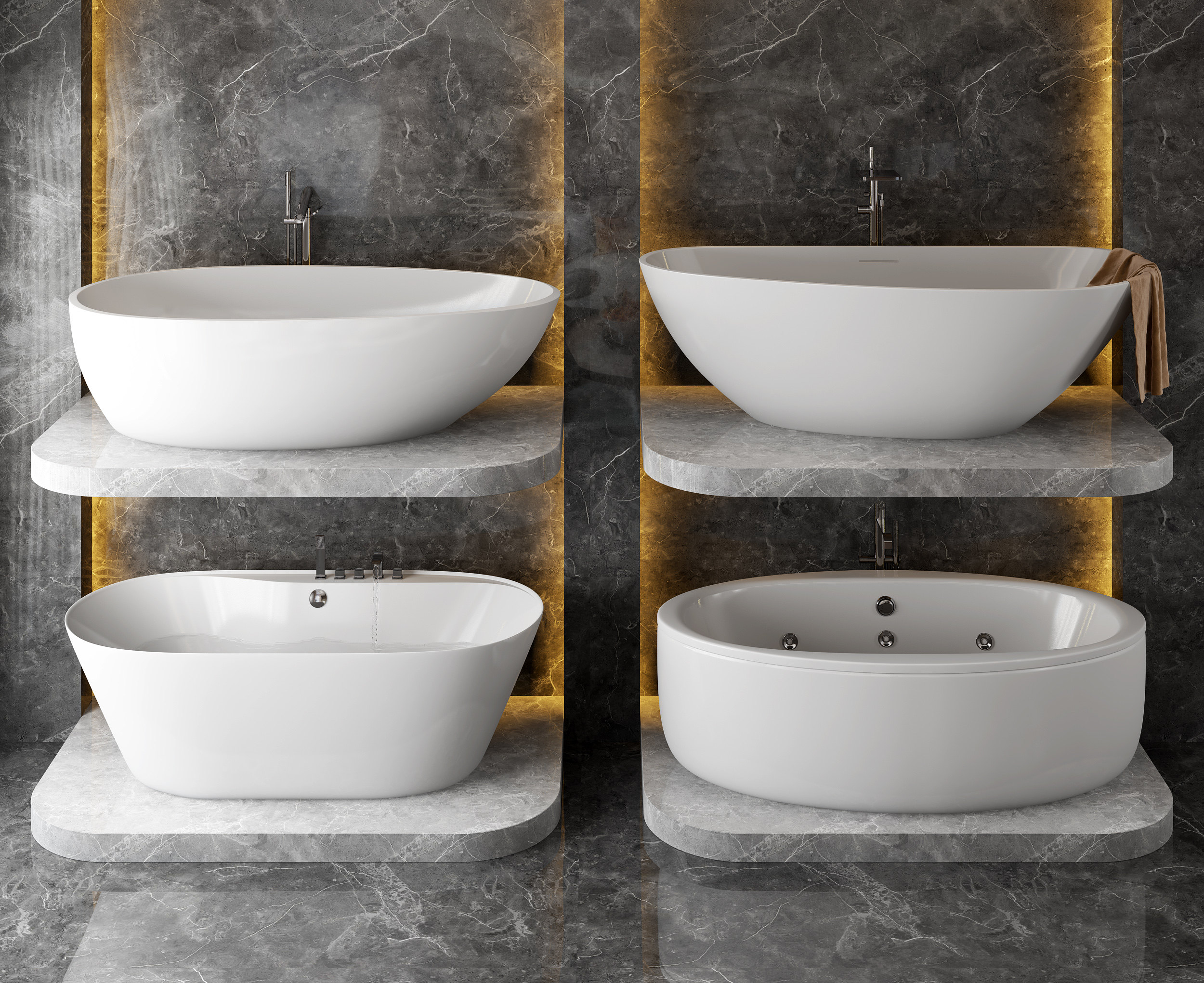 现代浴缸 浴盆_3d模型下载