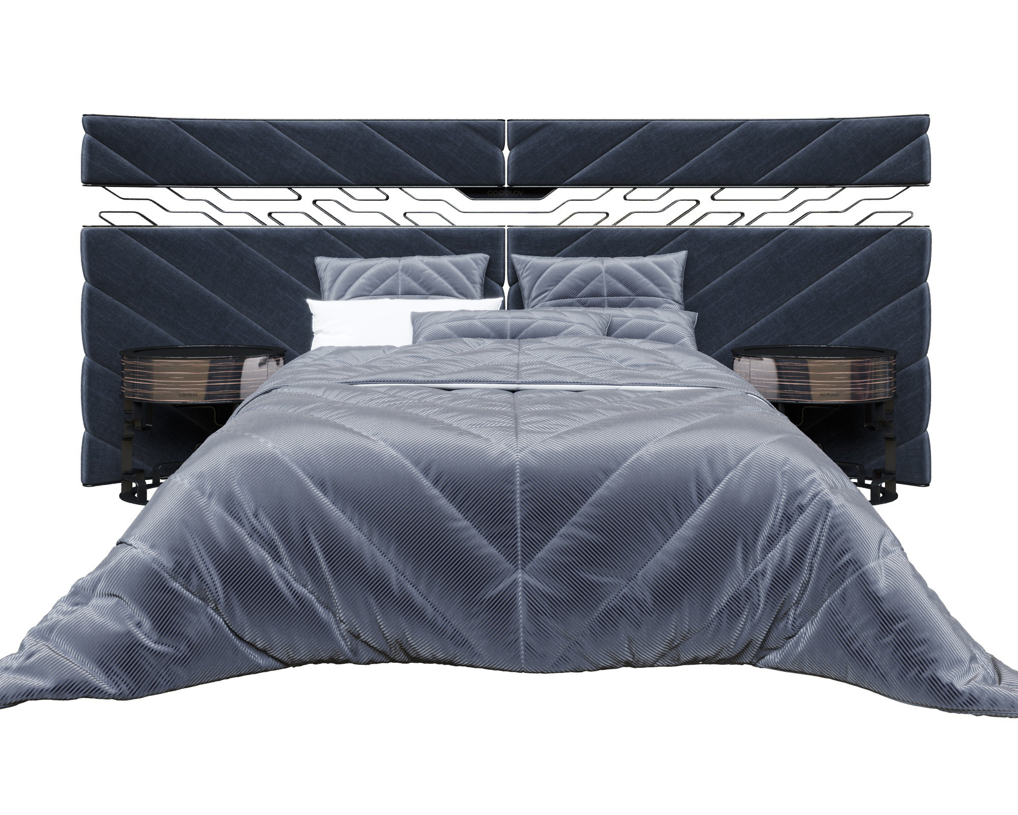 36现代双人床 床具3d模型下载