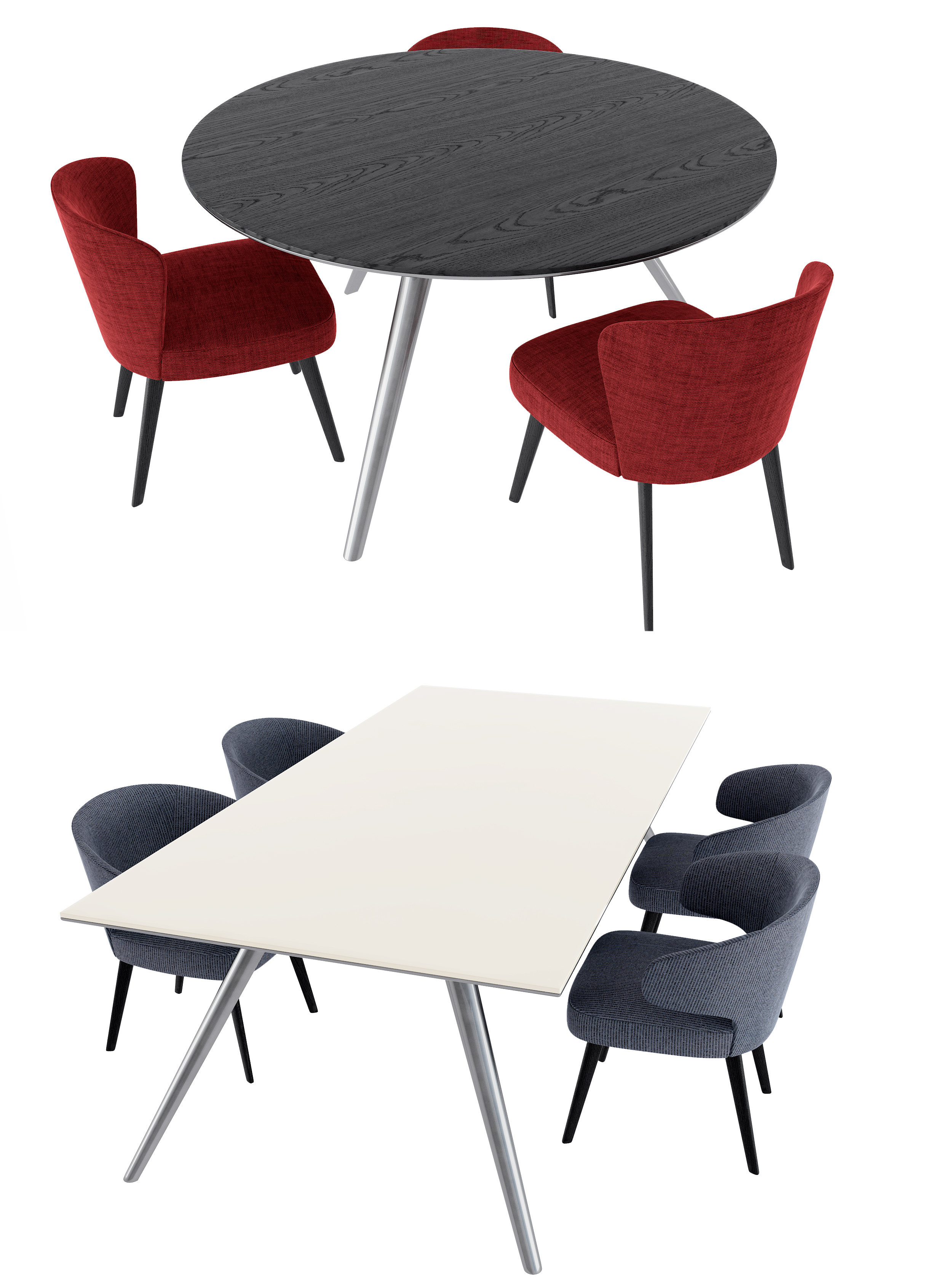 现代餐桌椅组合 (1)3d模型下载