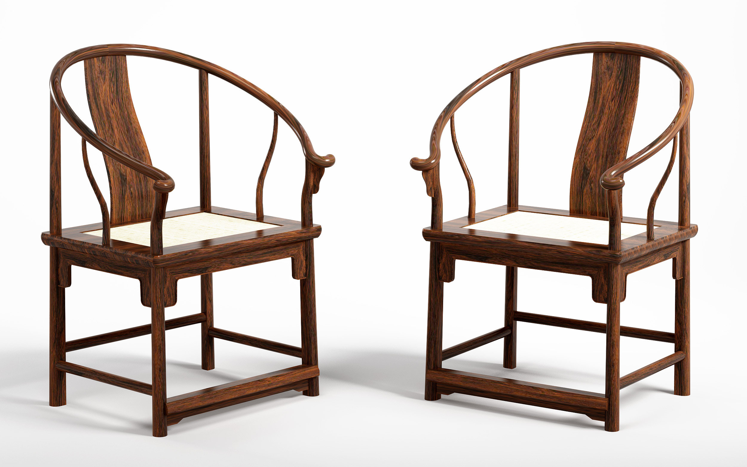 中式古典实木圈椅单椅 圈椅 3d模型下载