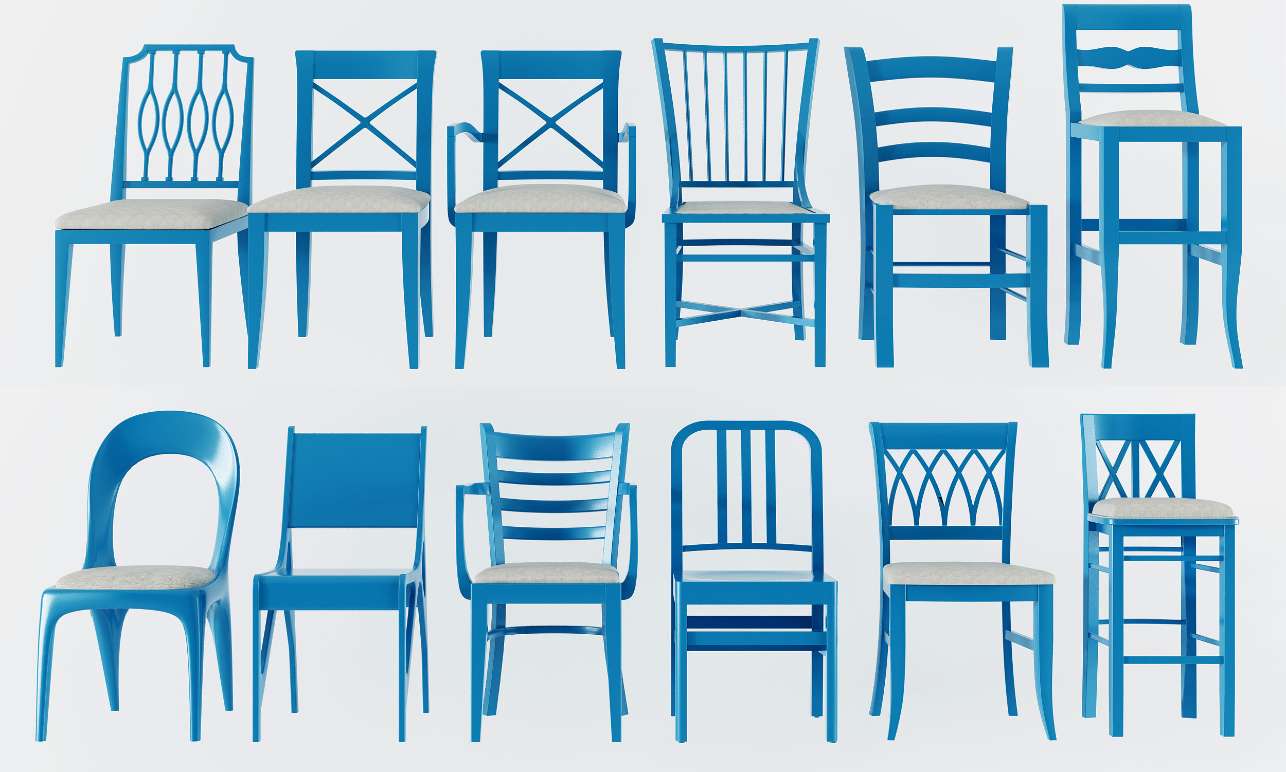地中海家具椅子组合3d模型下载