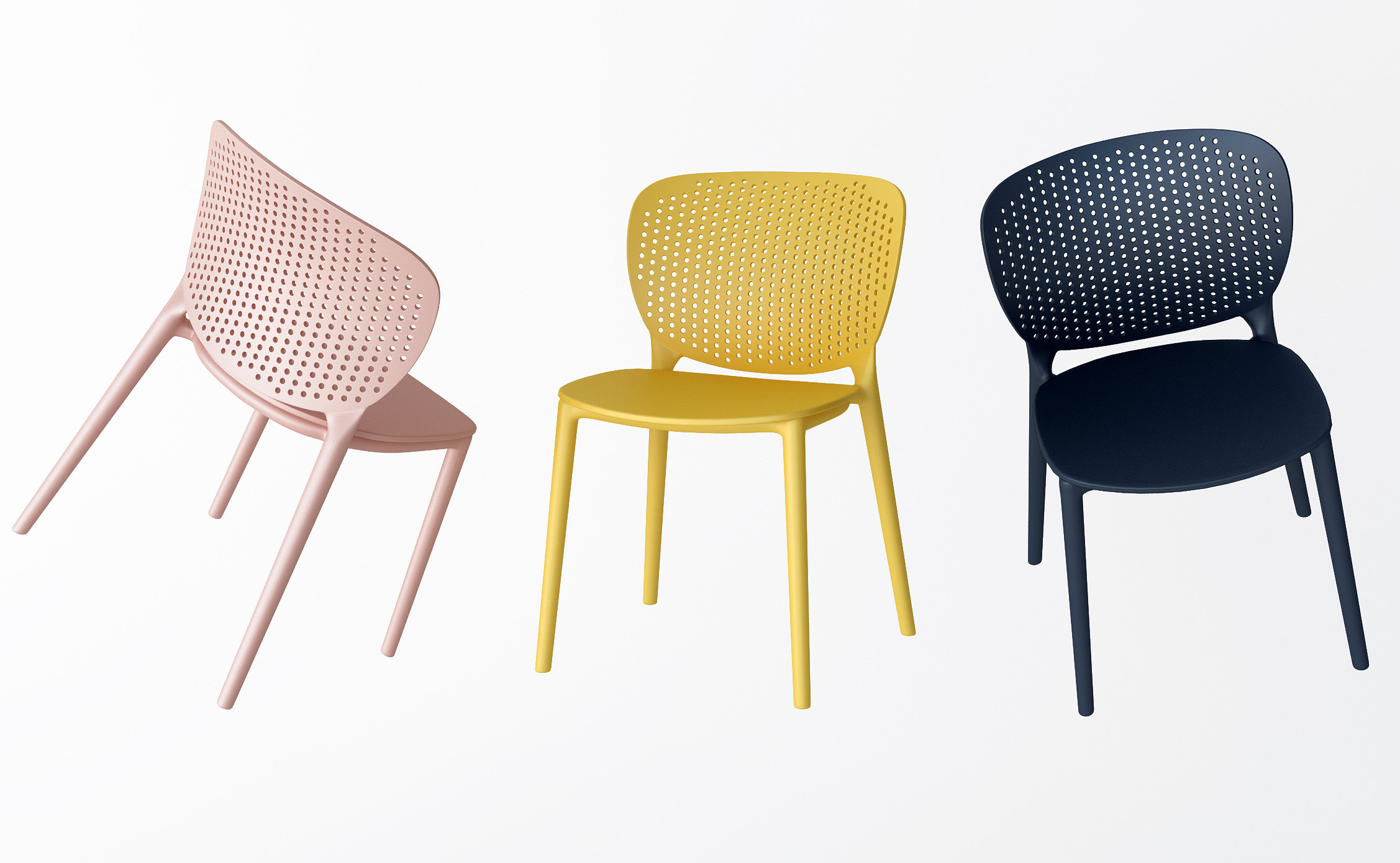 北欧简约 塑料餐椅 椅子 单椅3d模型下载