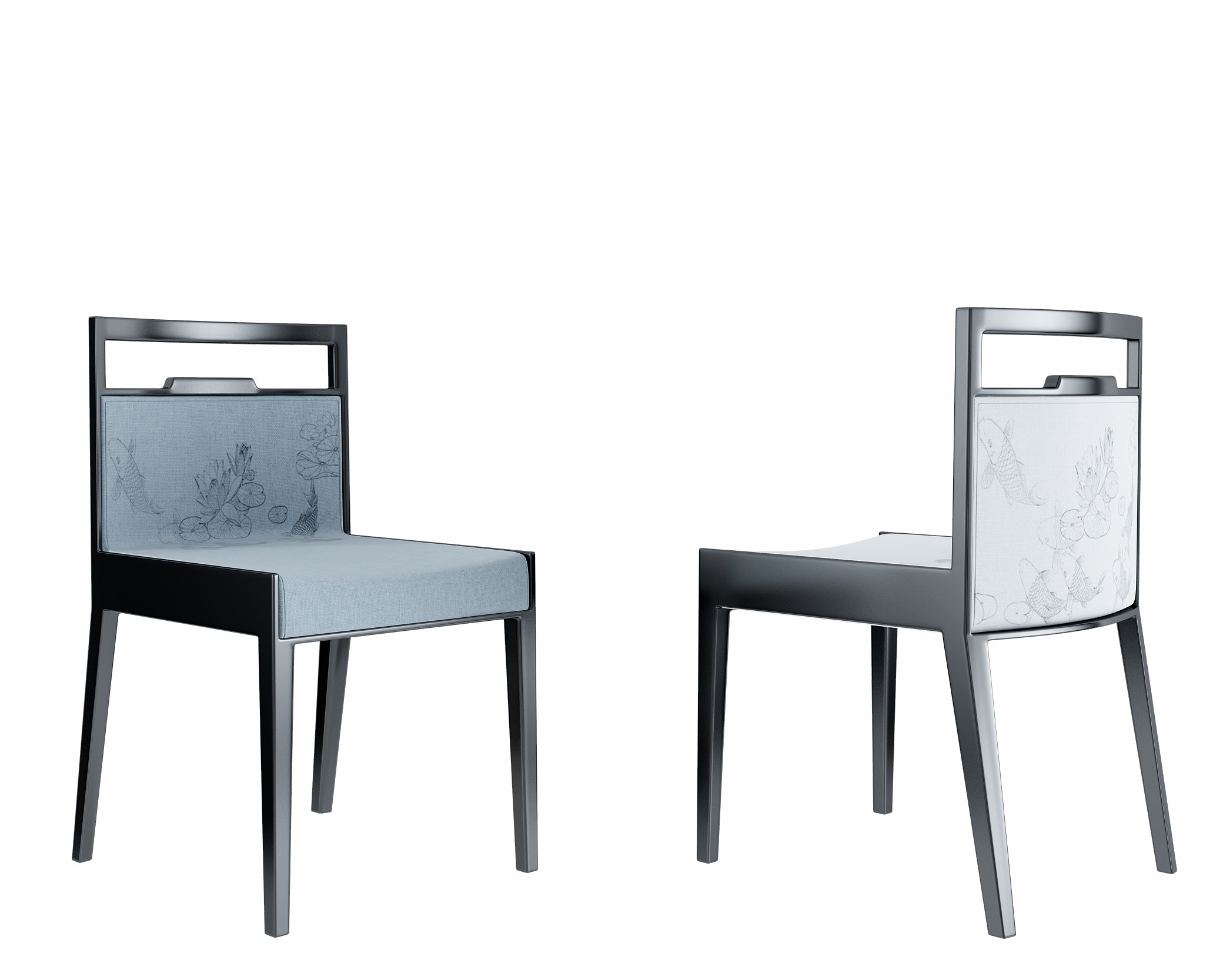 新中式餐椅组合 3d模型下载