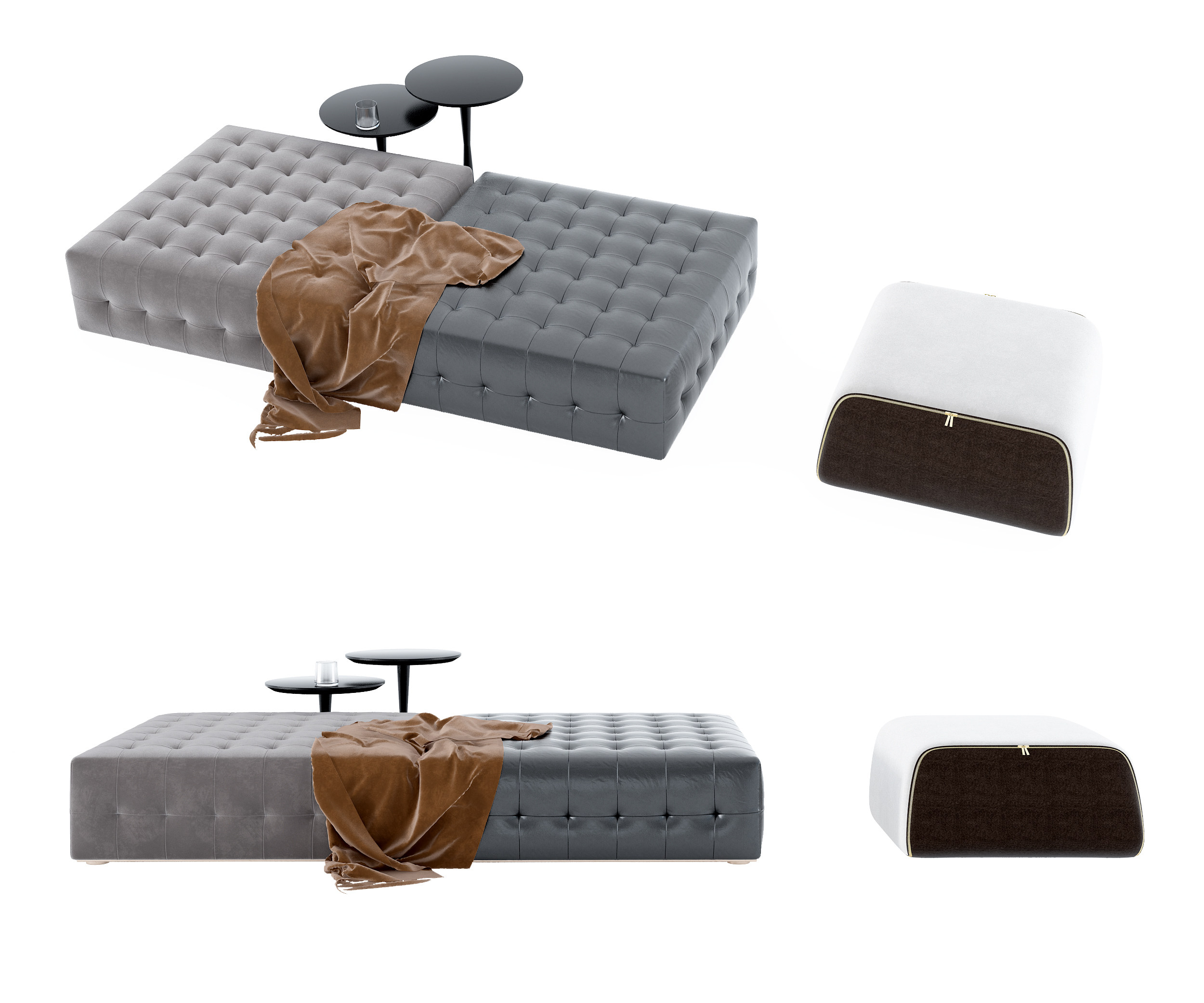 现代脚踏 沙发凳 (1)3d模型下载