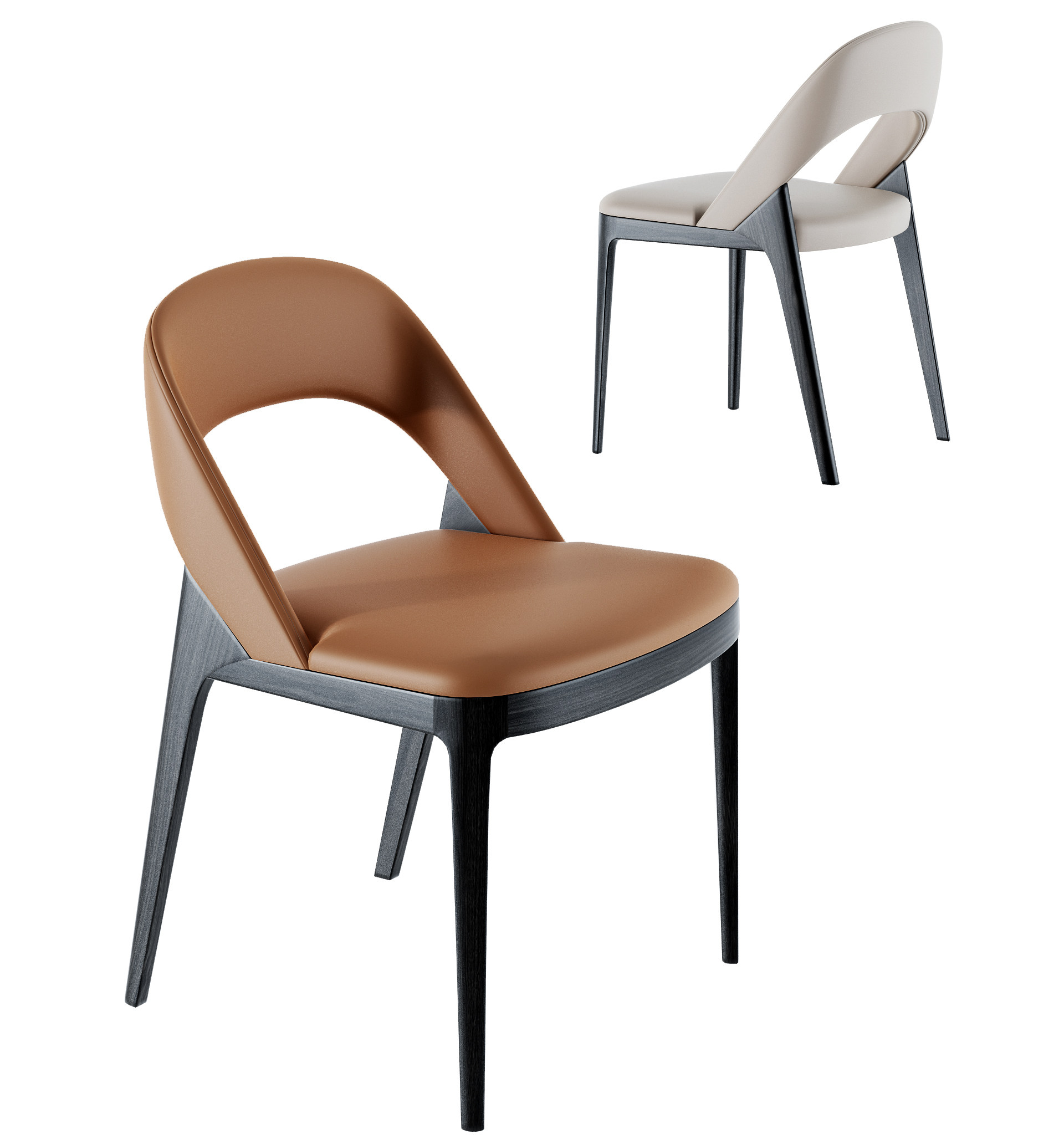 现代皮革单椅3d模型下载