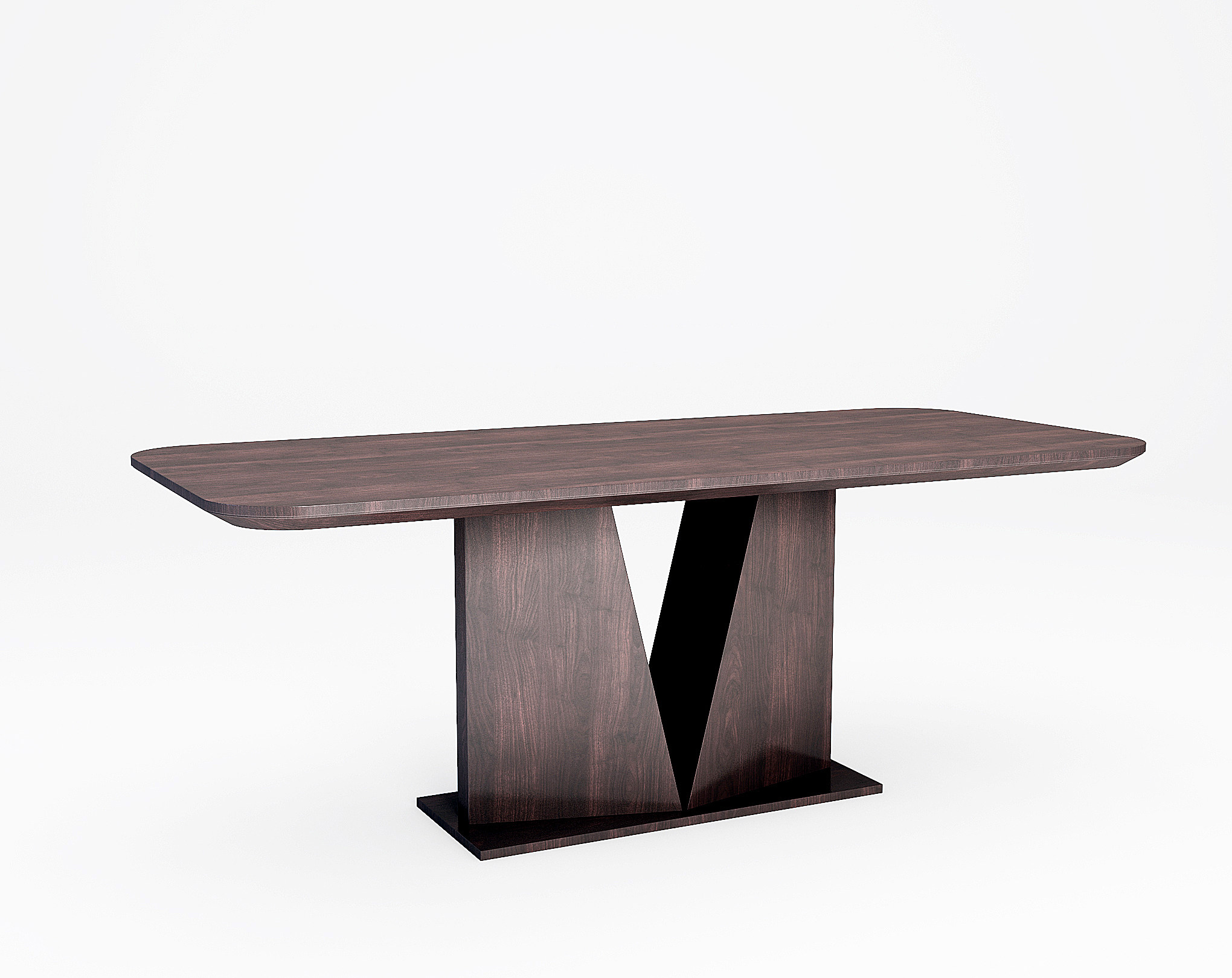 现代实木餐桌3d模型下载