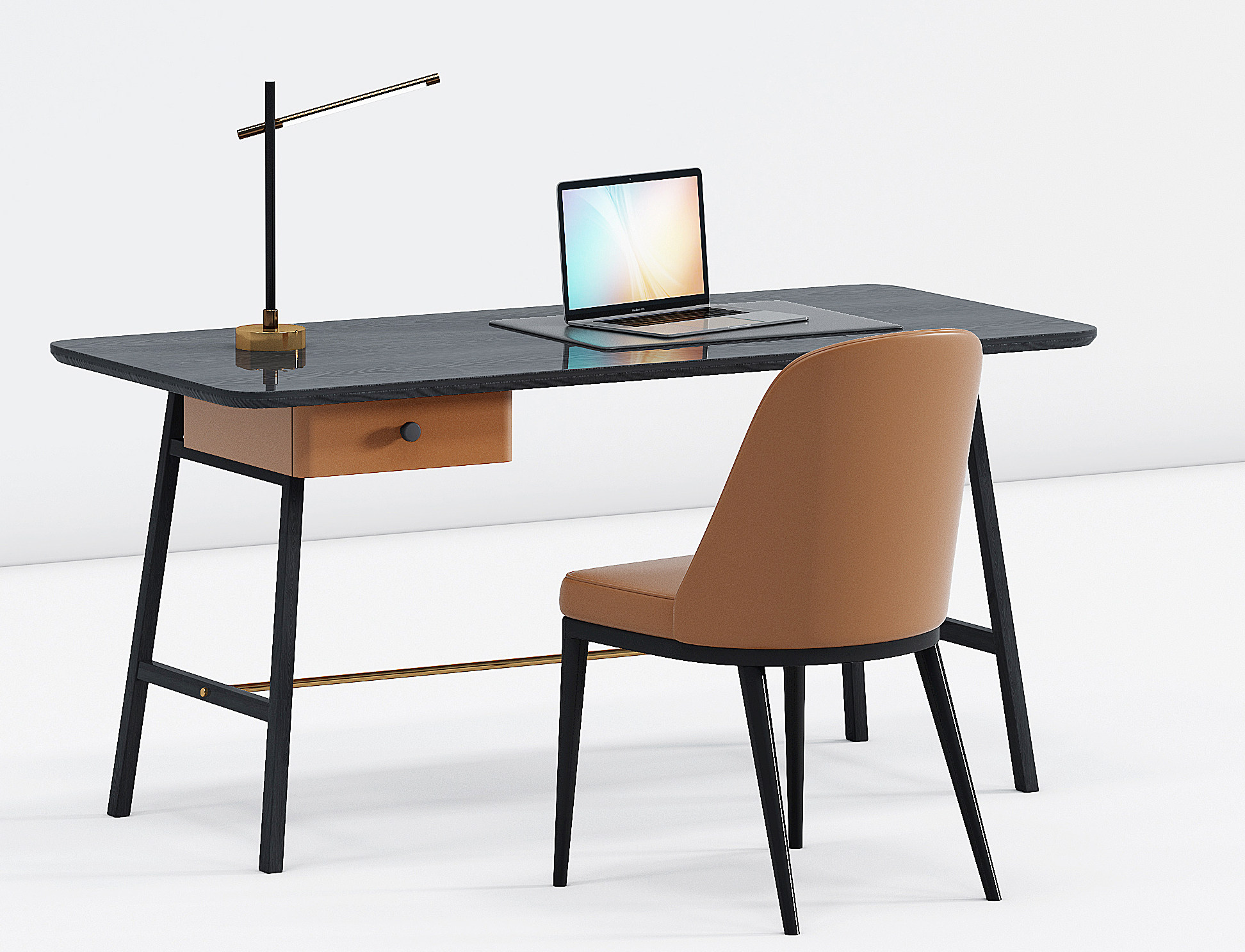 现代书桌椅3d模型下载