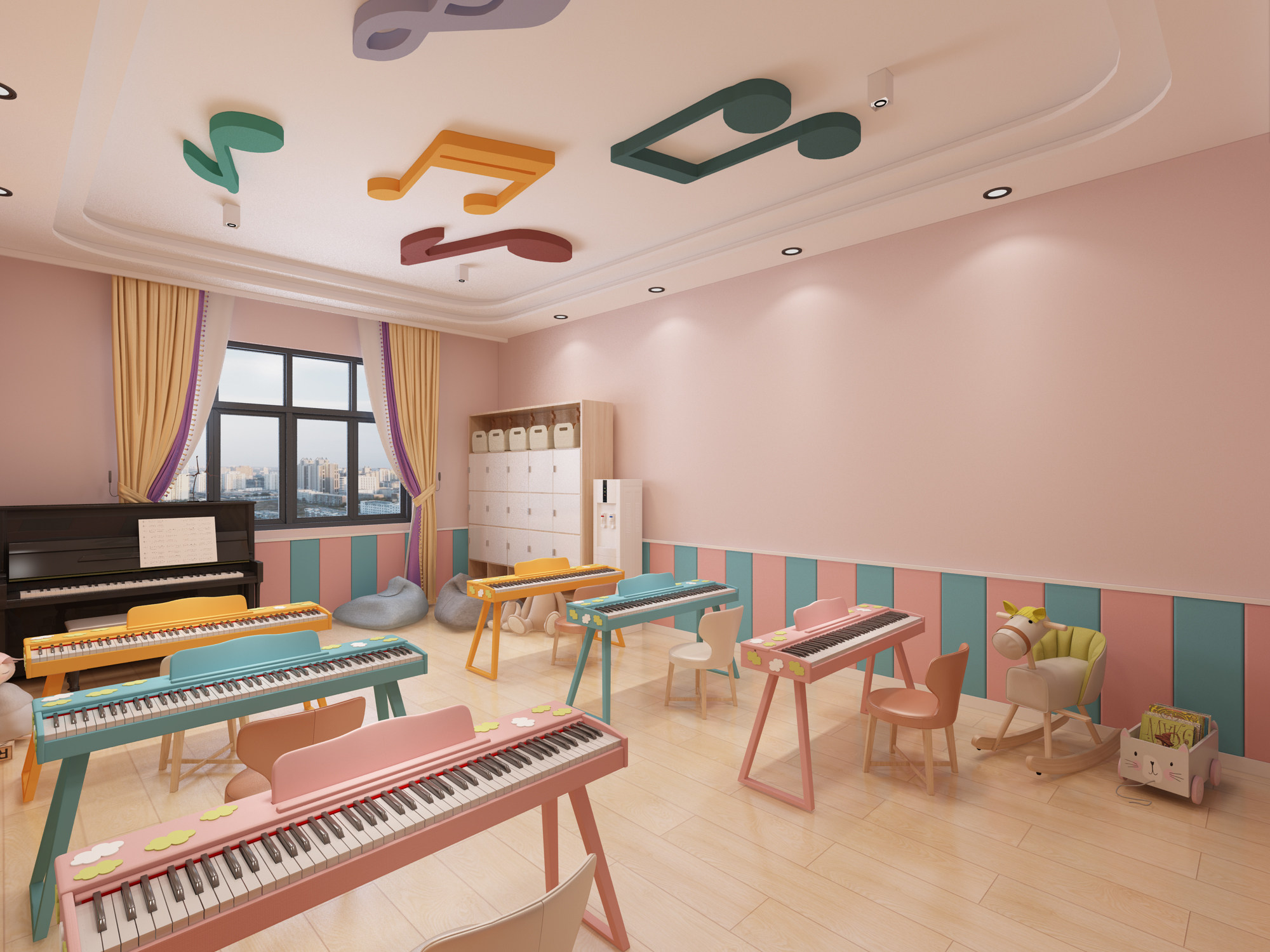 现代幼儿园钢琴教室3d模型下载
