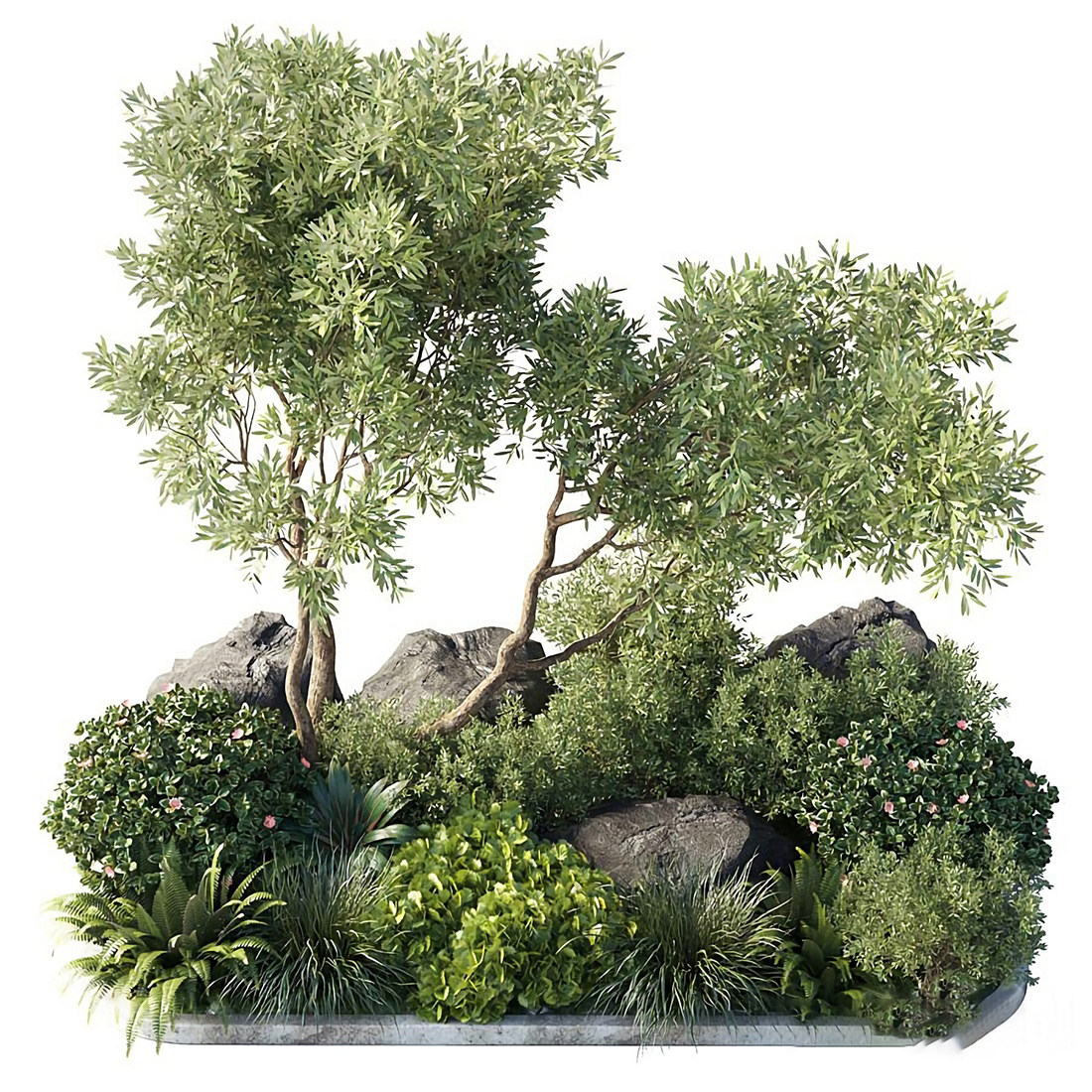 现代植物堆3d模型下载
