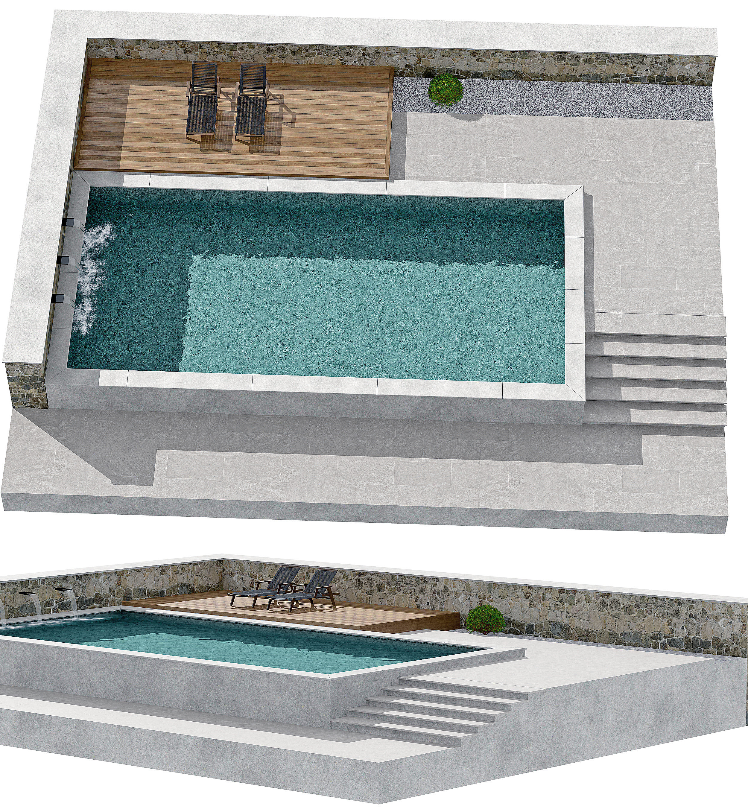 现代 户外露天游泳池 3d模型下载