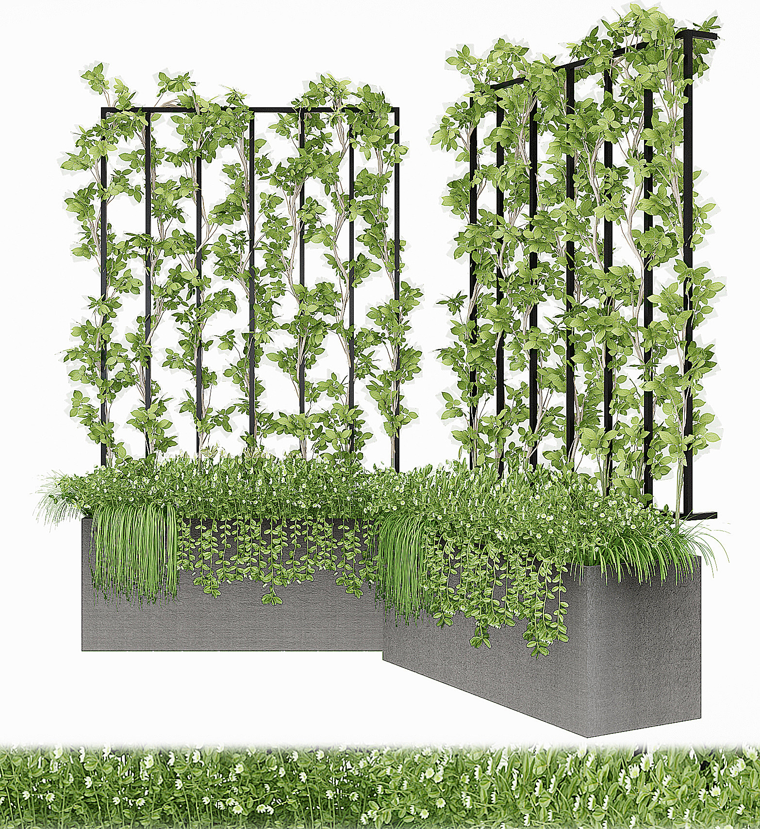 现代绿植墙藤蔓绿植3d模型下载