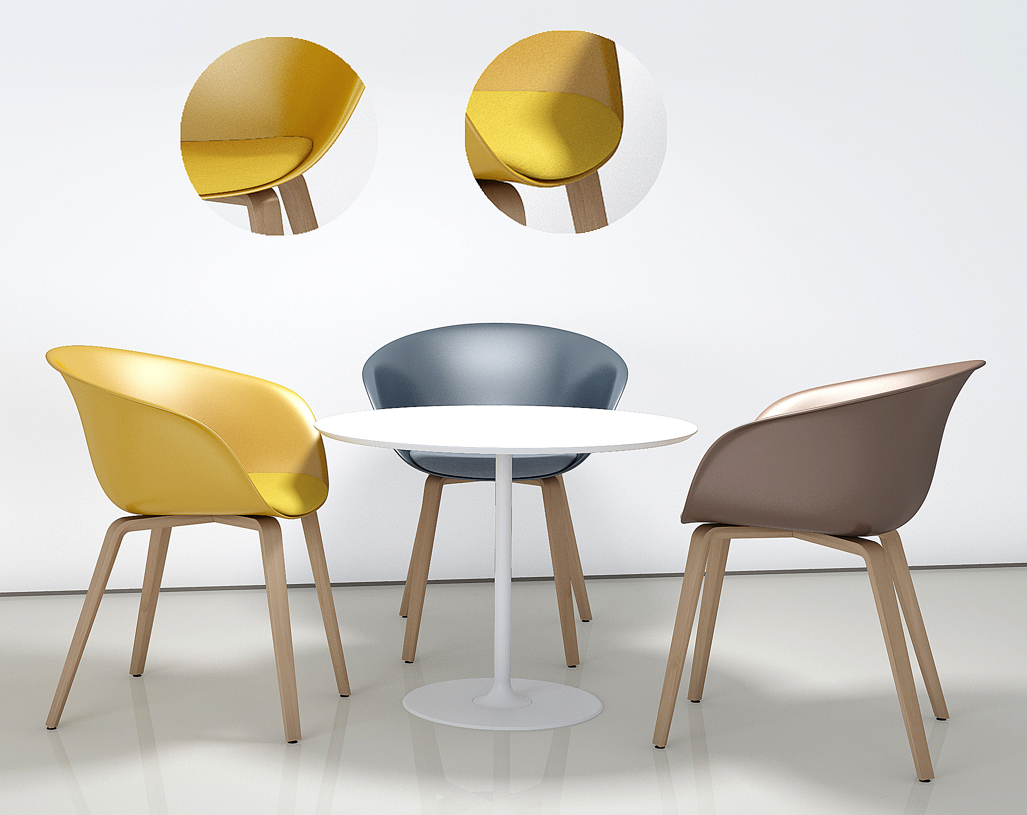 北欧圆形休闲洽谈桌椅3d模型下载
