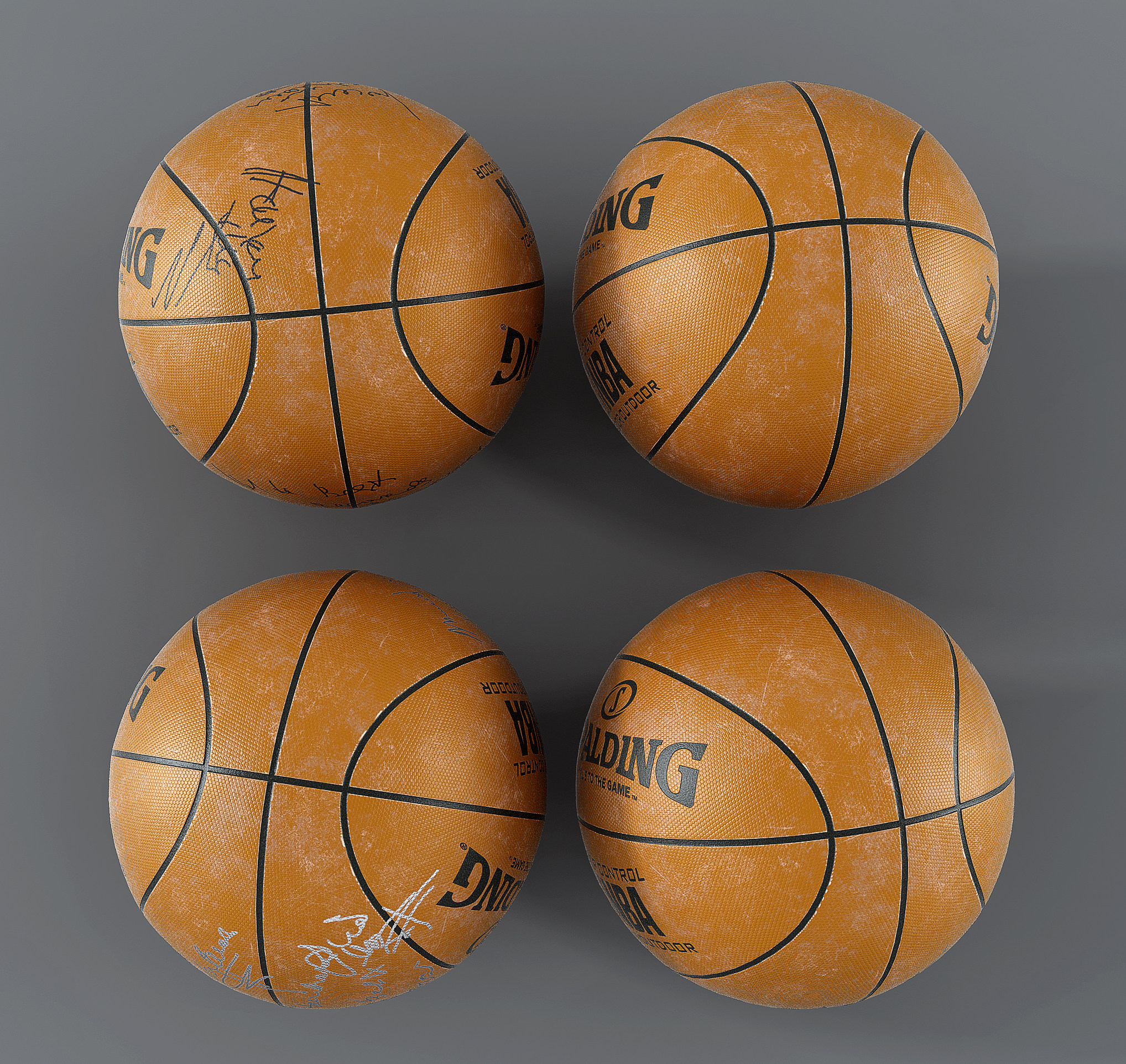 现代篮球组合 运动物品3d模型下载