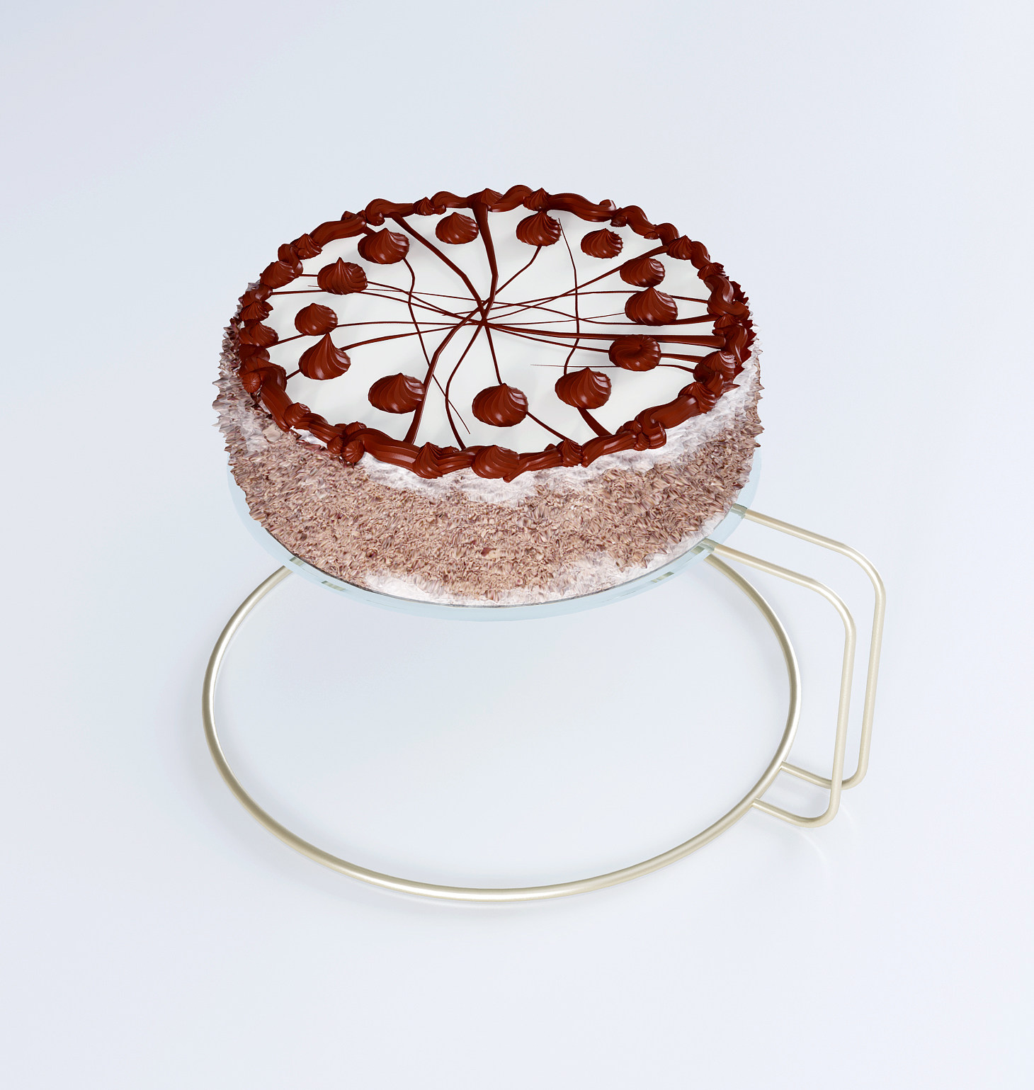 现代巧克力蛋糕  蛋糕托盘 3d模型下载