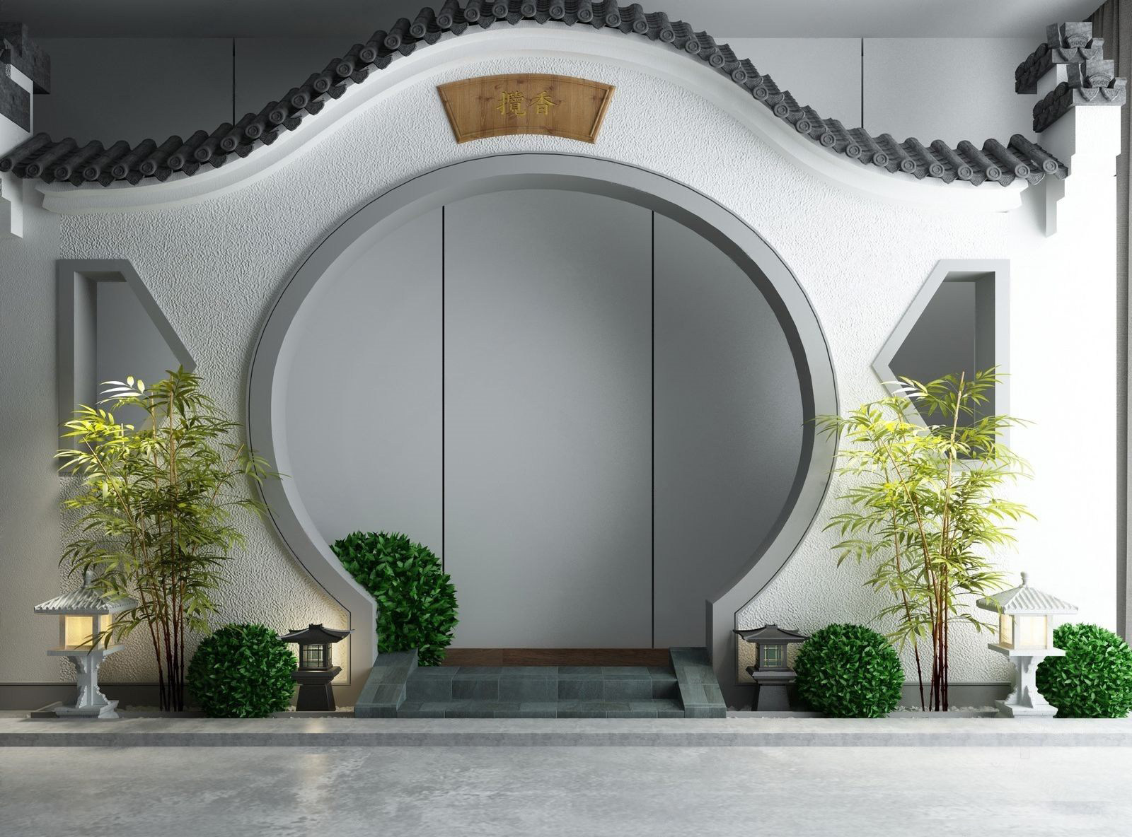 新中式庭院 3d模型下载
