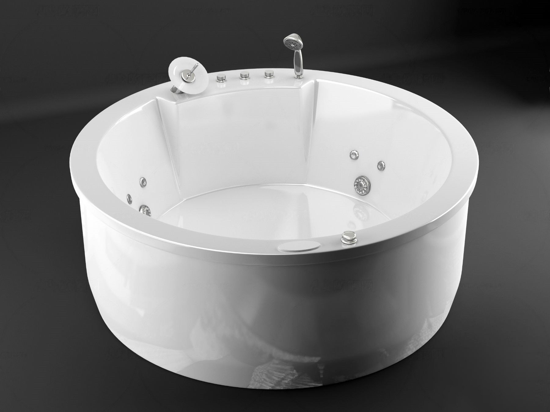 现代圆形浴缸 3d模型下载