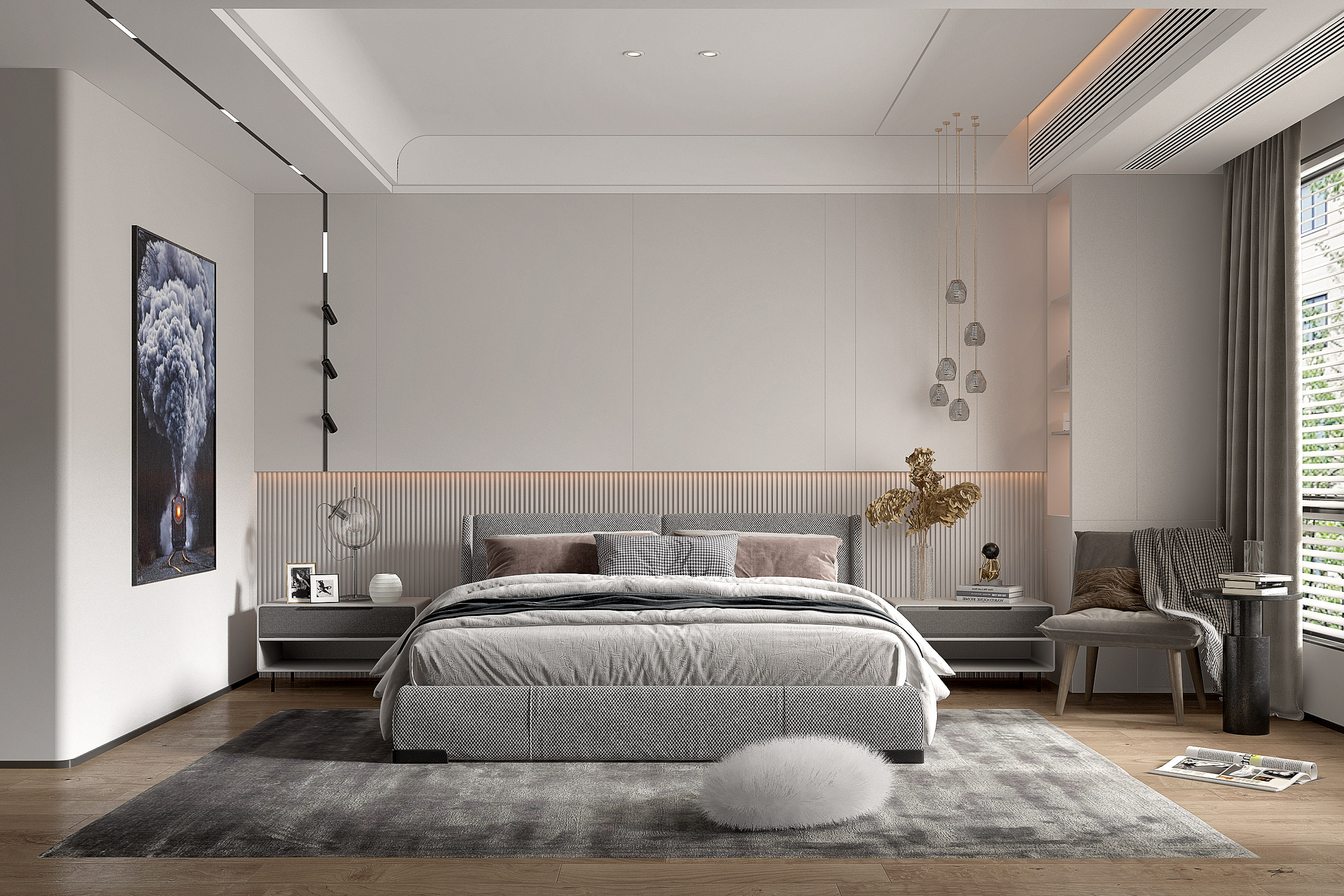 现代家居卧室_3d模型下载