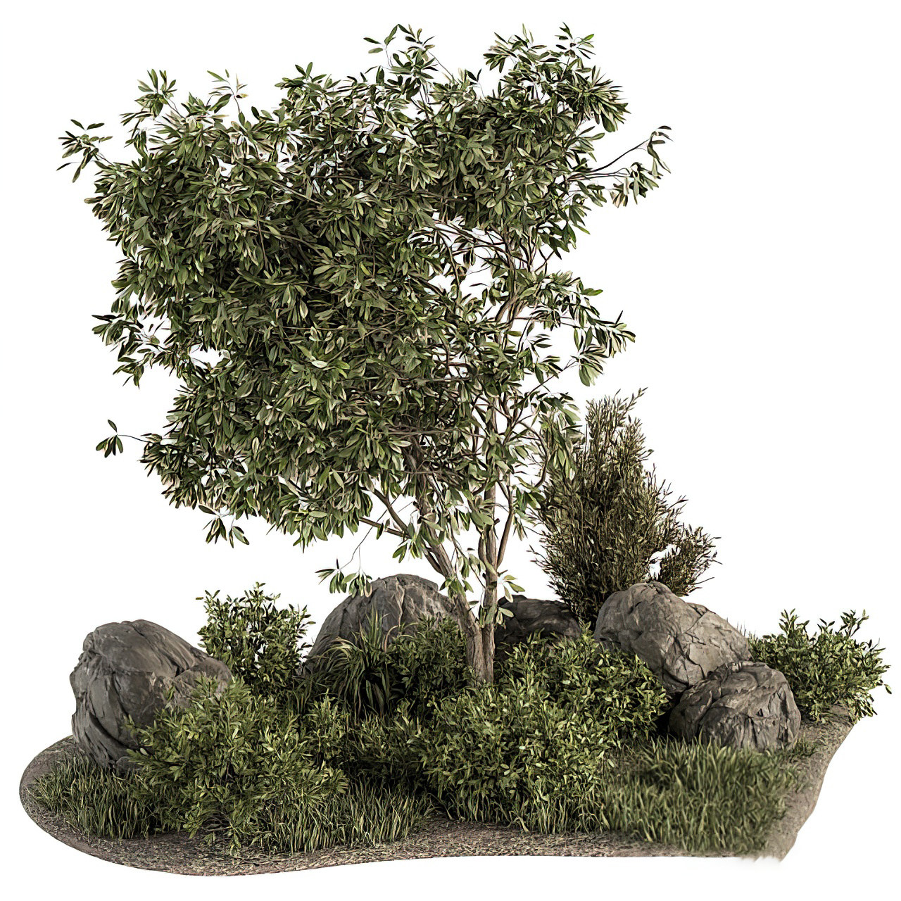 现代景观植物绿植树灌木丛3d模型下载