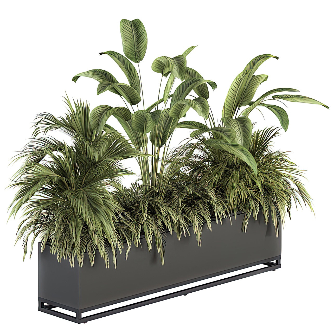 现代植物花坛3d模型下载