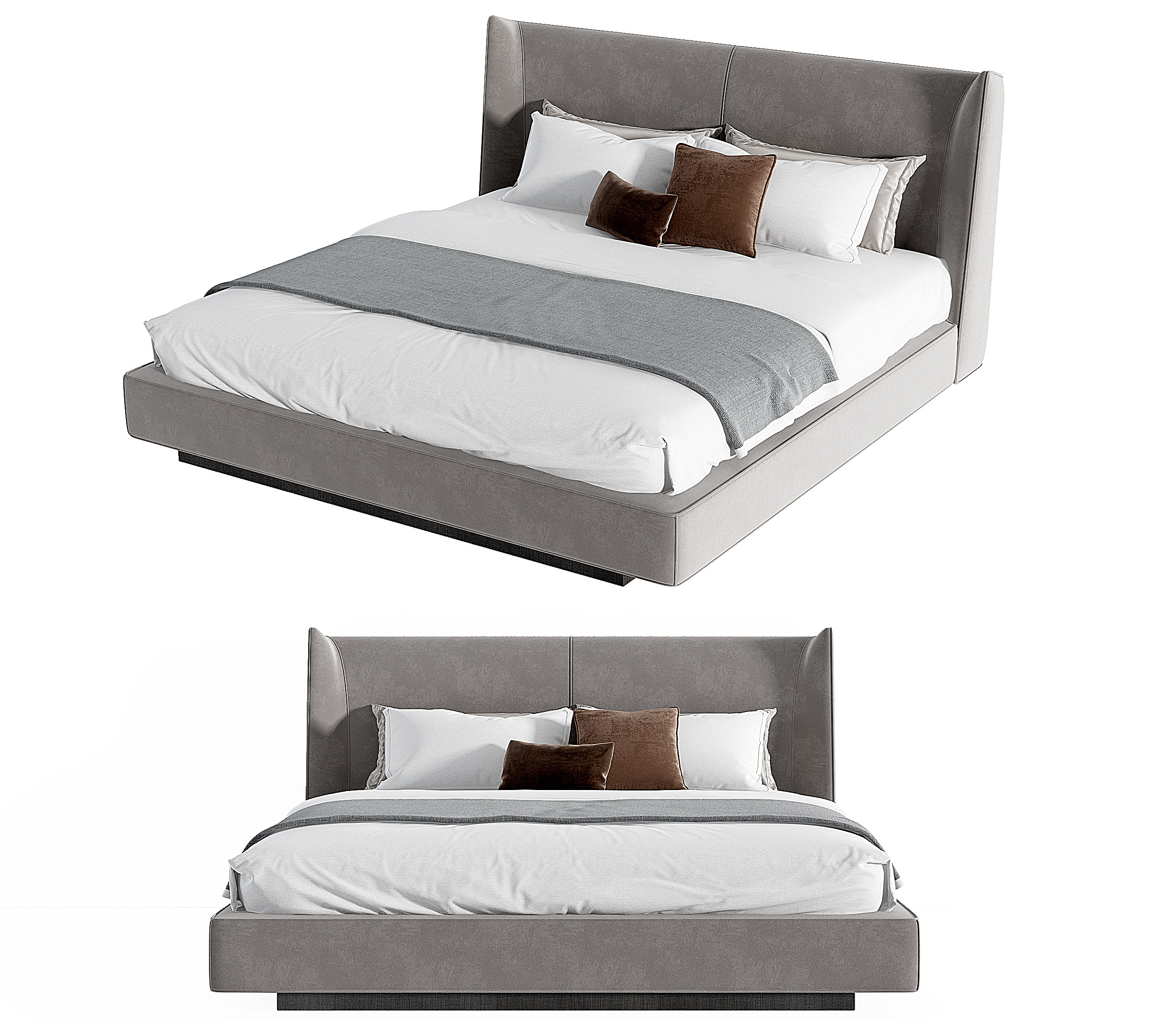 现代双人床 床具 (1)3d模型下载