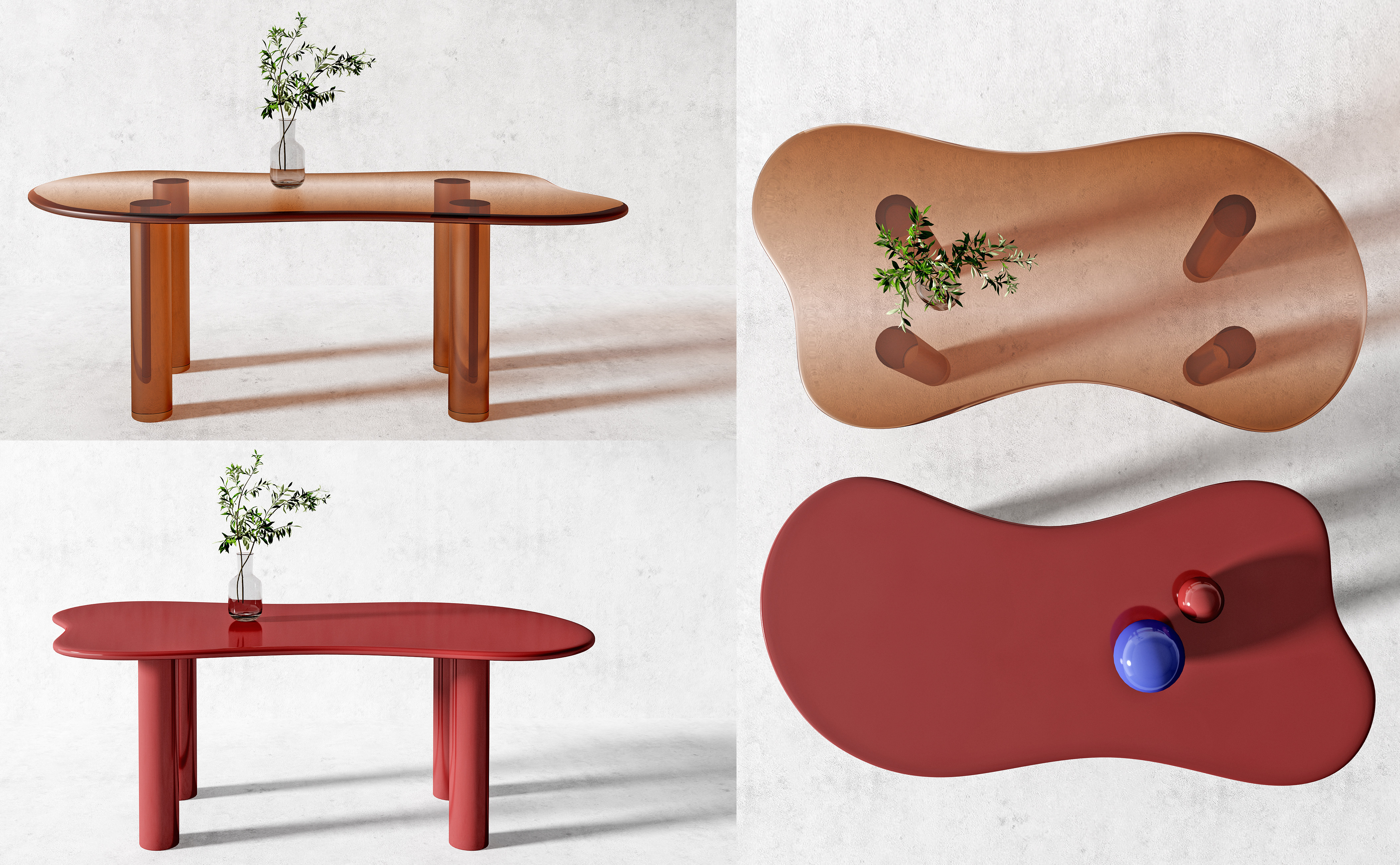 现代餐桌 异形餐桌 摆件3d模型下载