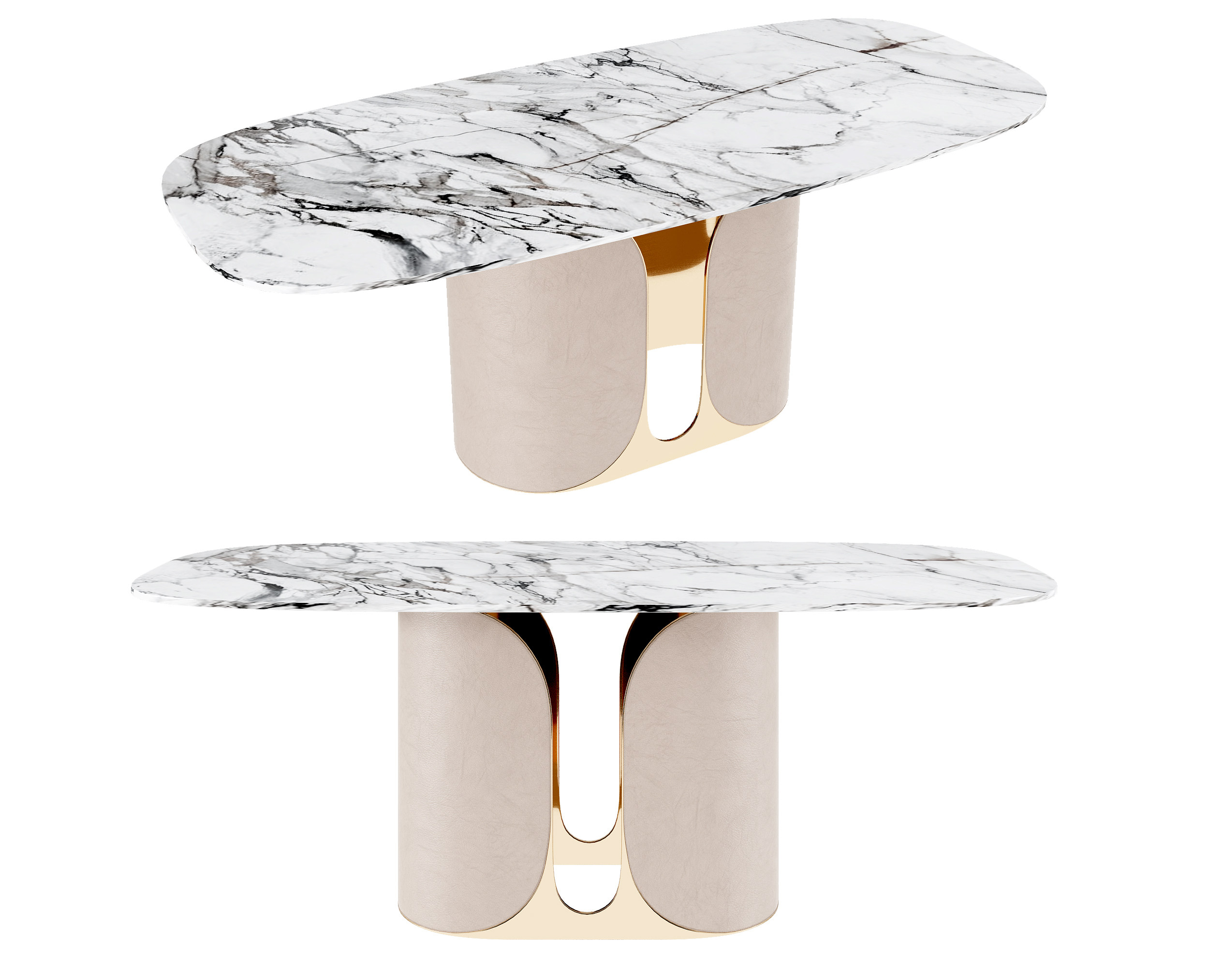 现代大理石方形餐桌 3d模型下载