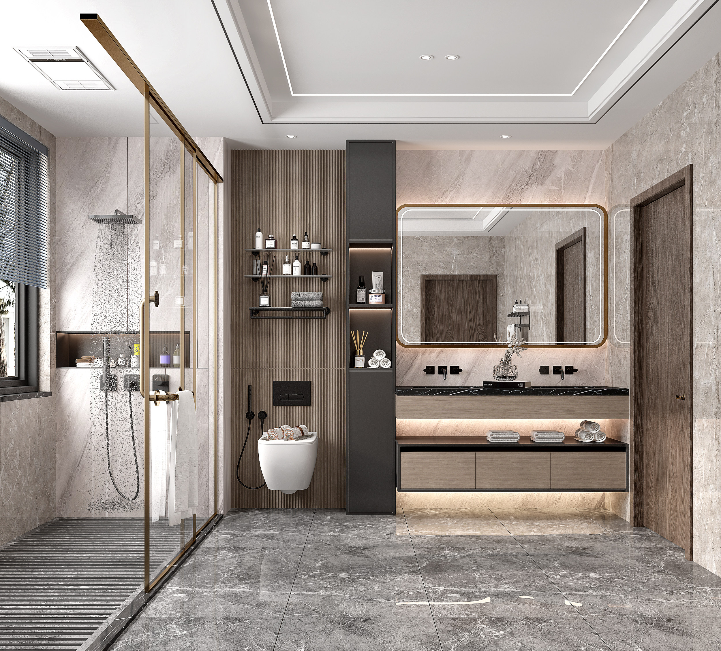 现代卫生间浴室3d模型下载