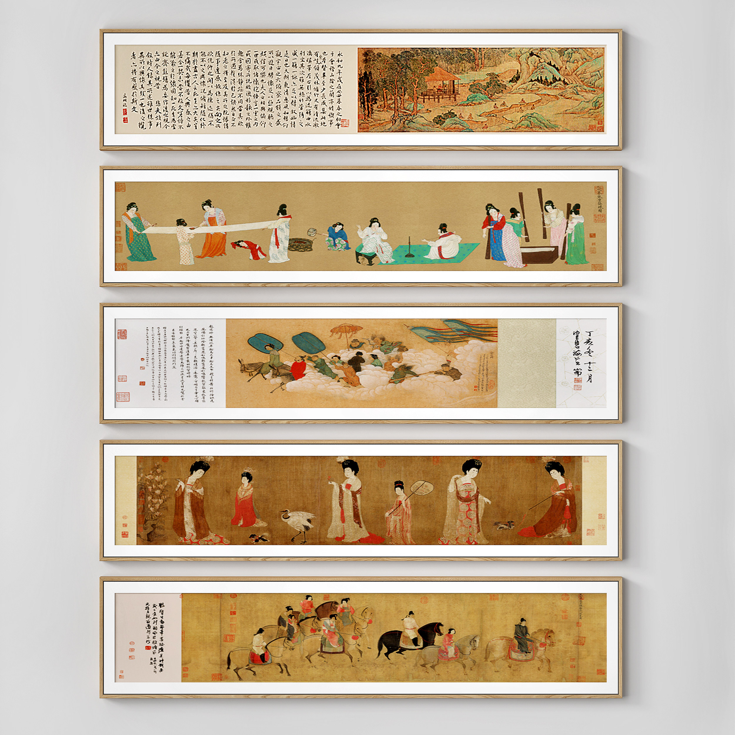中式古典人物字画，装饰画挂画3d模型下载