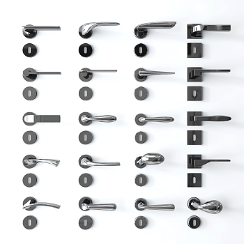 现代门把手_拉手_五金 (1)3d模型下载